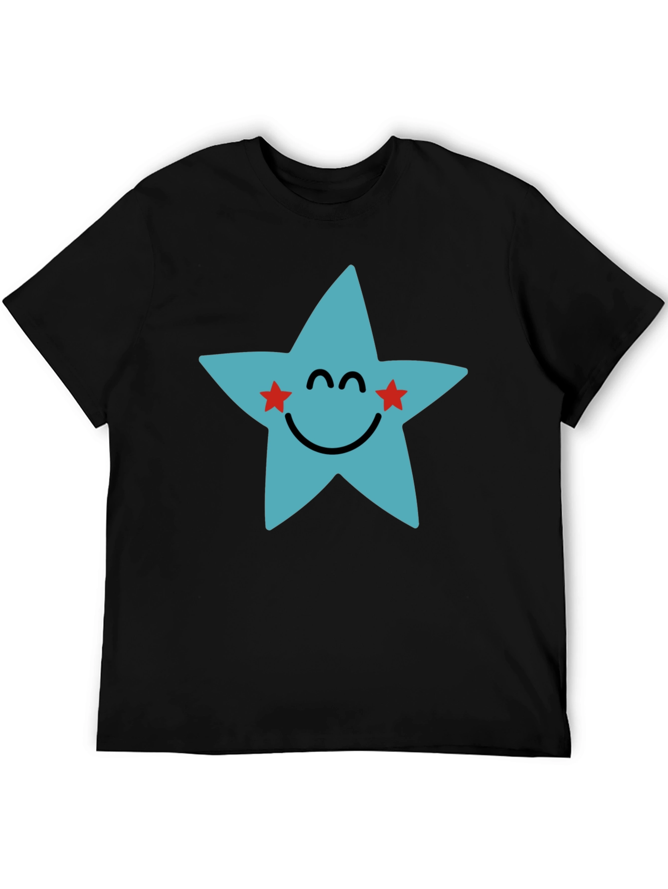 Star Face Graphic Black T-Shirt