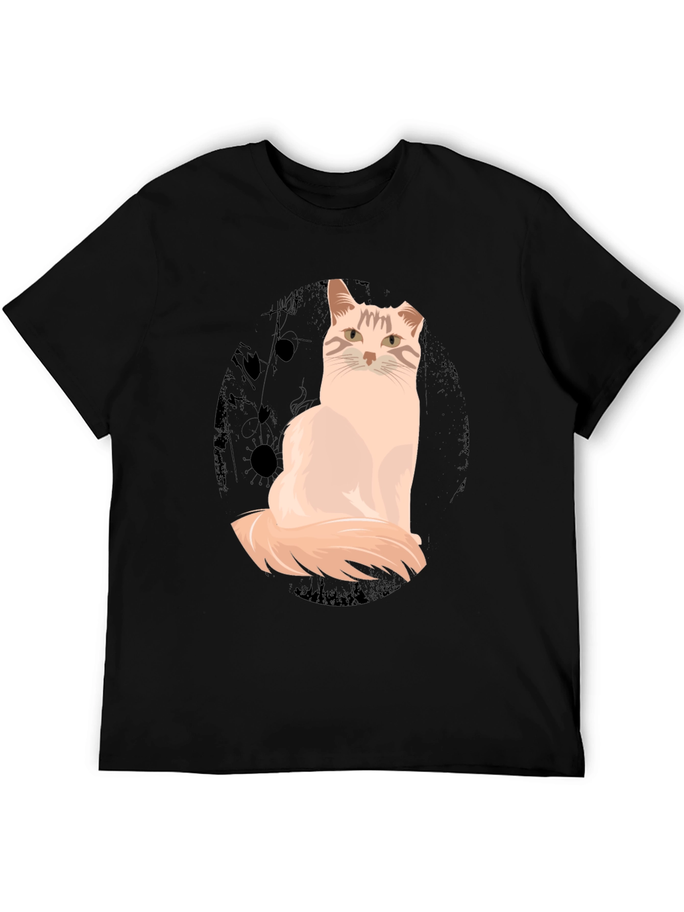 Cat Graphic T-Shirt - Unisex Black Cotton Tee