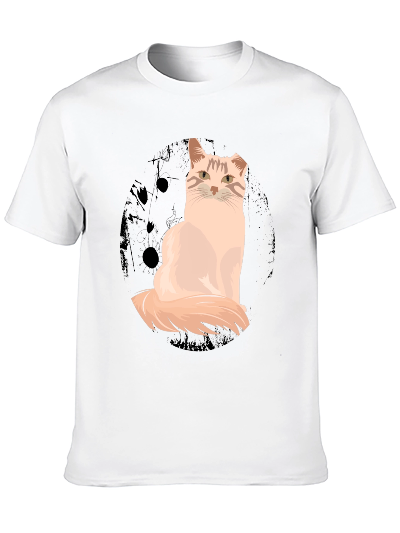 Cat Graphic T-Shirt - Unisex Black Cotton Tee