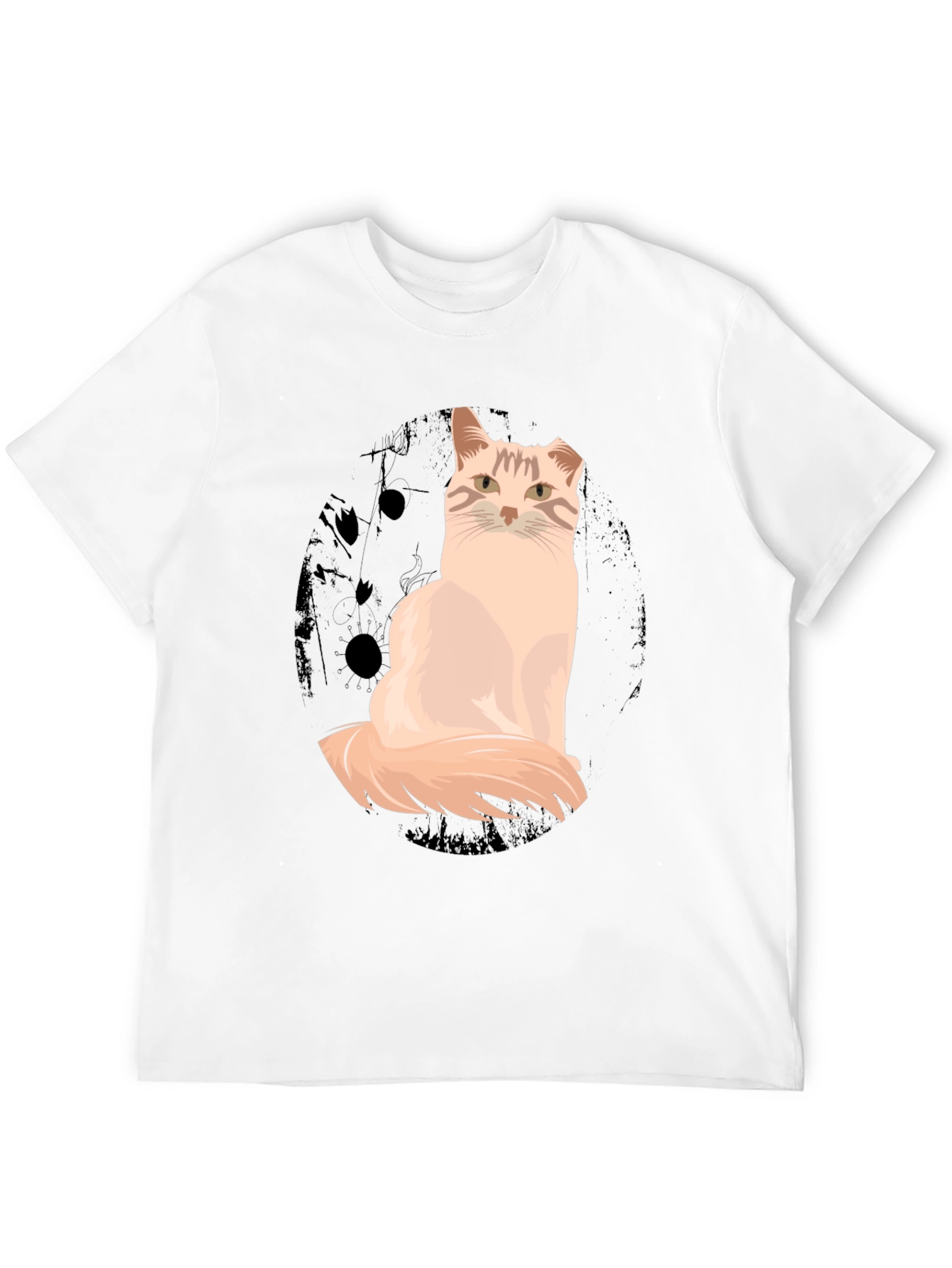Cat Graphic T-Shirt - Unisex Black Cotton Tee