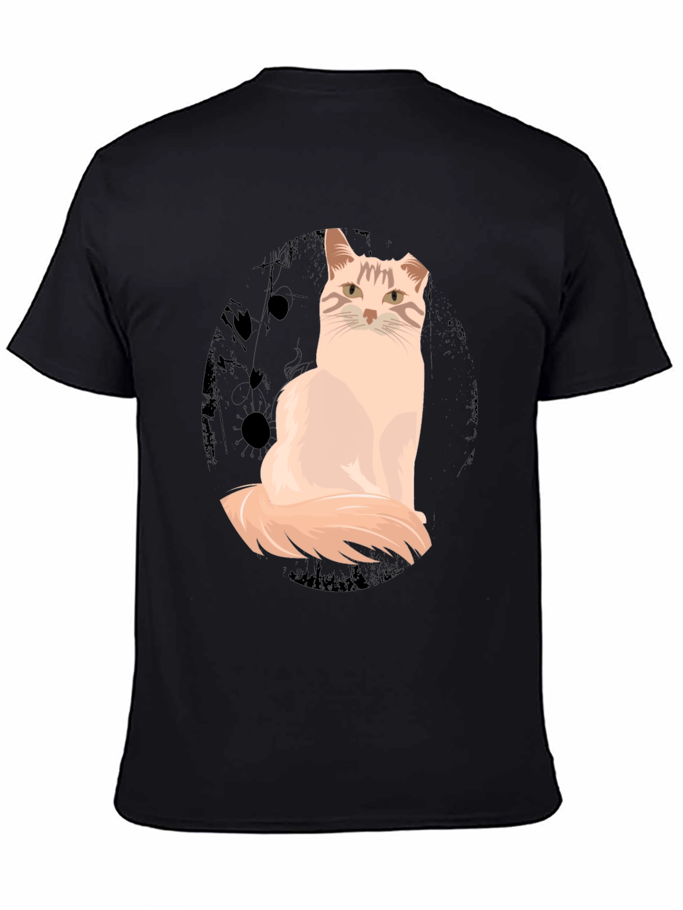 Cat Graphic T-Shirt - Unisex Black Cotton Tee