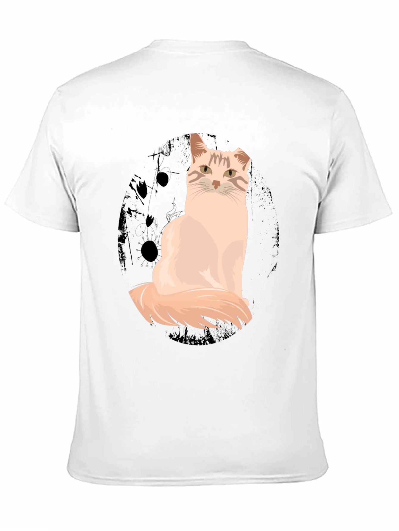 Cat Graphic T-Shirt - Unisex Black Cotton Tee