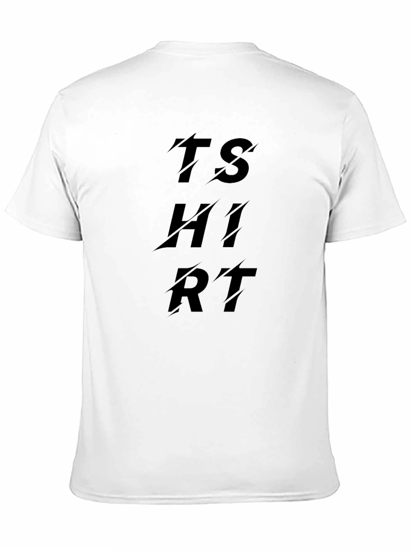 Black T-Shirt with Sliced T-SHIRT Text Design