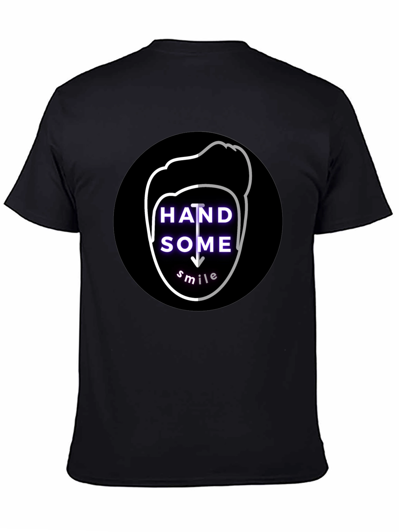 Handsome Smile Graphic Tee - Soft Cotton Black T-Shirt