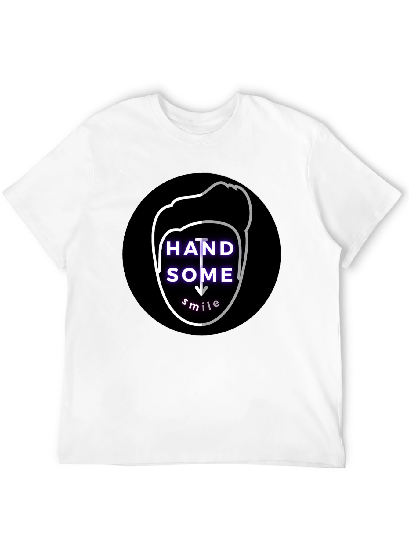 Handsome Smile Graphic Tee - Soft Cotton Black T-Shirt