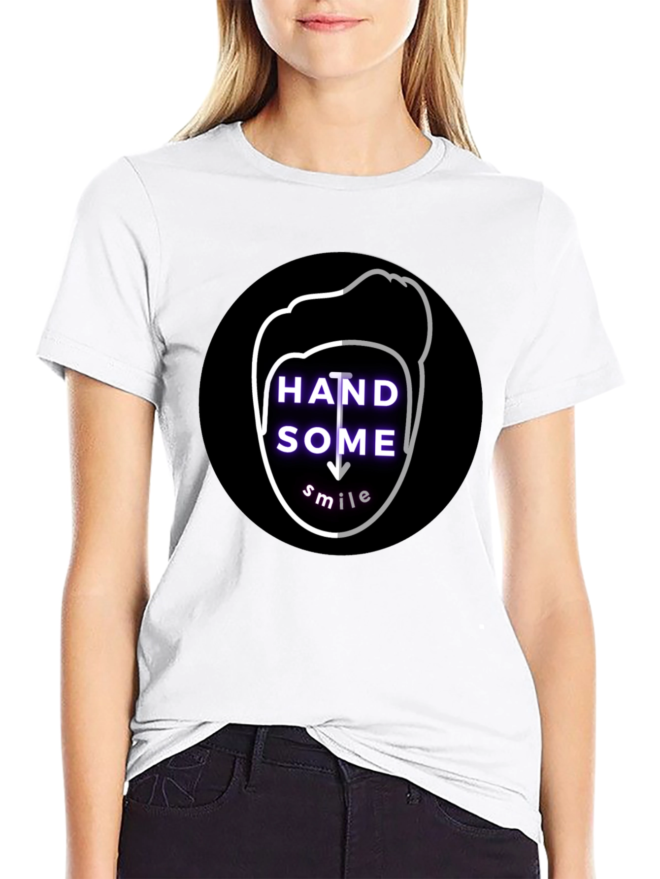 Handsome Smile Graphic Tee - Soft Cotton Black T-Shirt