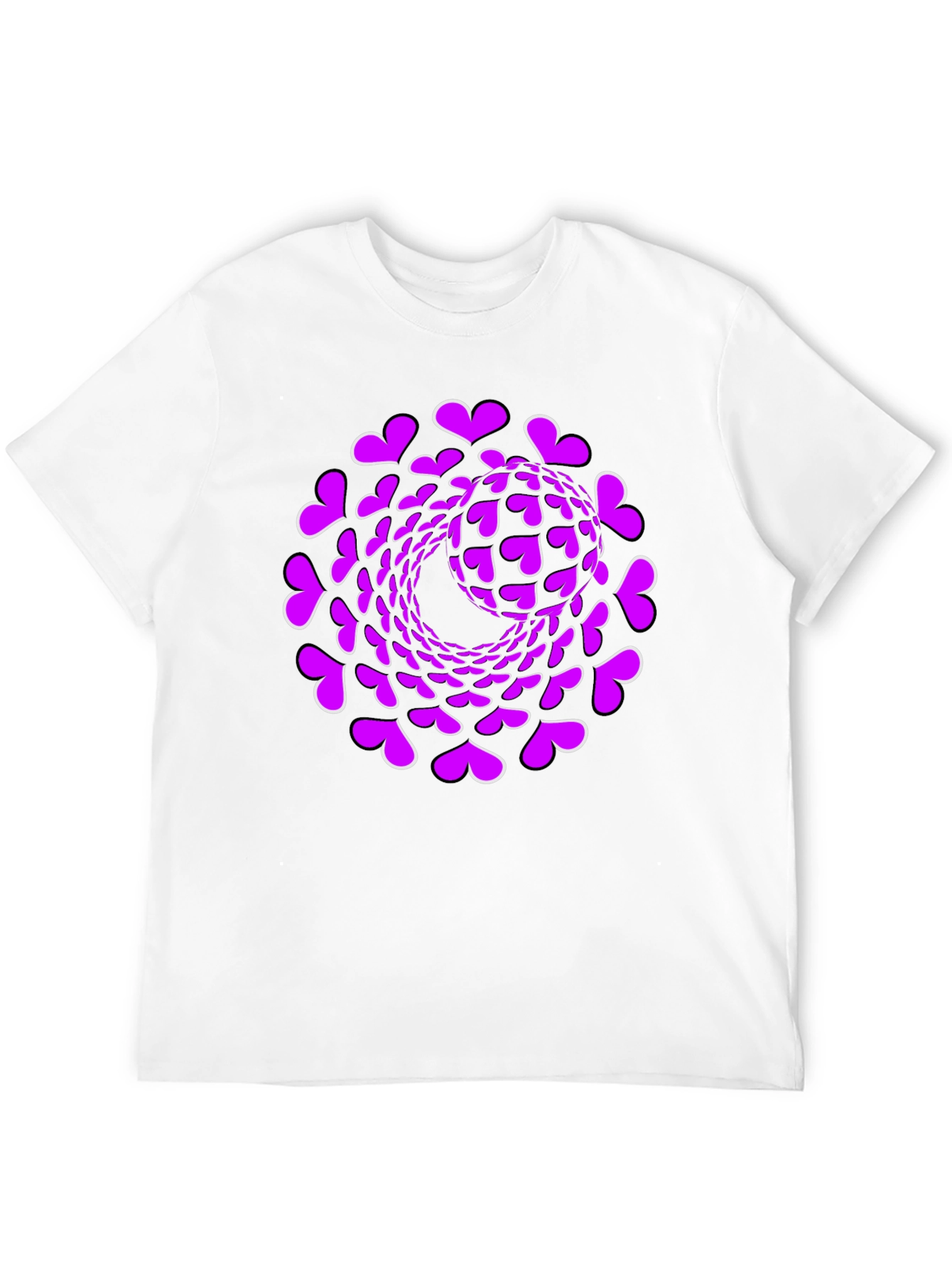 Heart Swirl Graphic Black T-Shirt