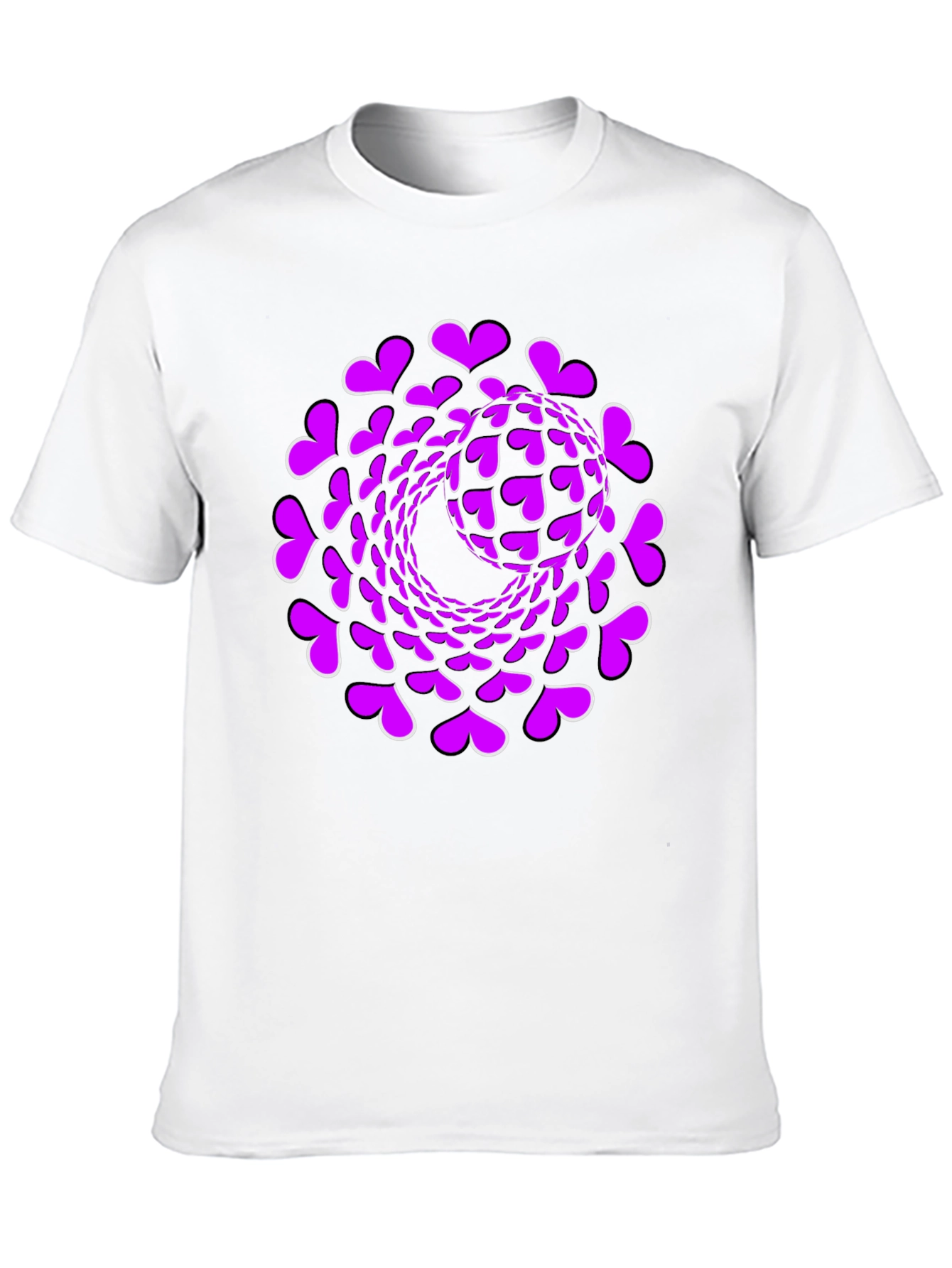 Heart Swirl Graphic Black T-Shirt
