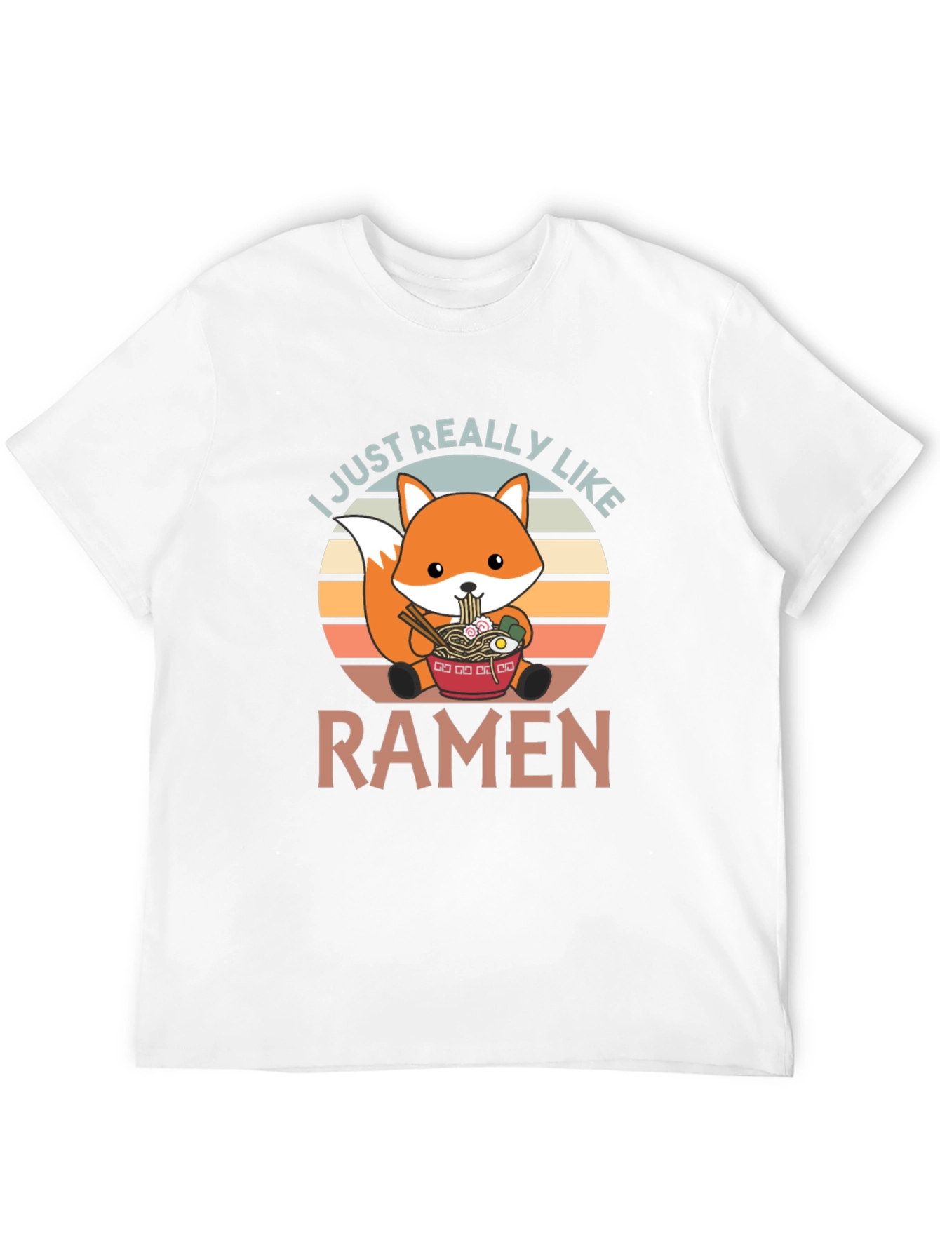 Ramen Loving Fox Graphic T-Shirt - Cute Foodie Tee