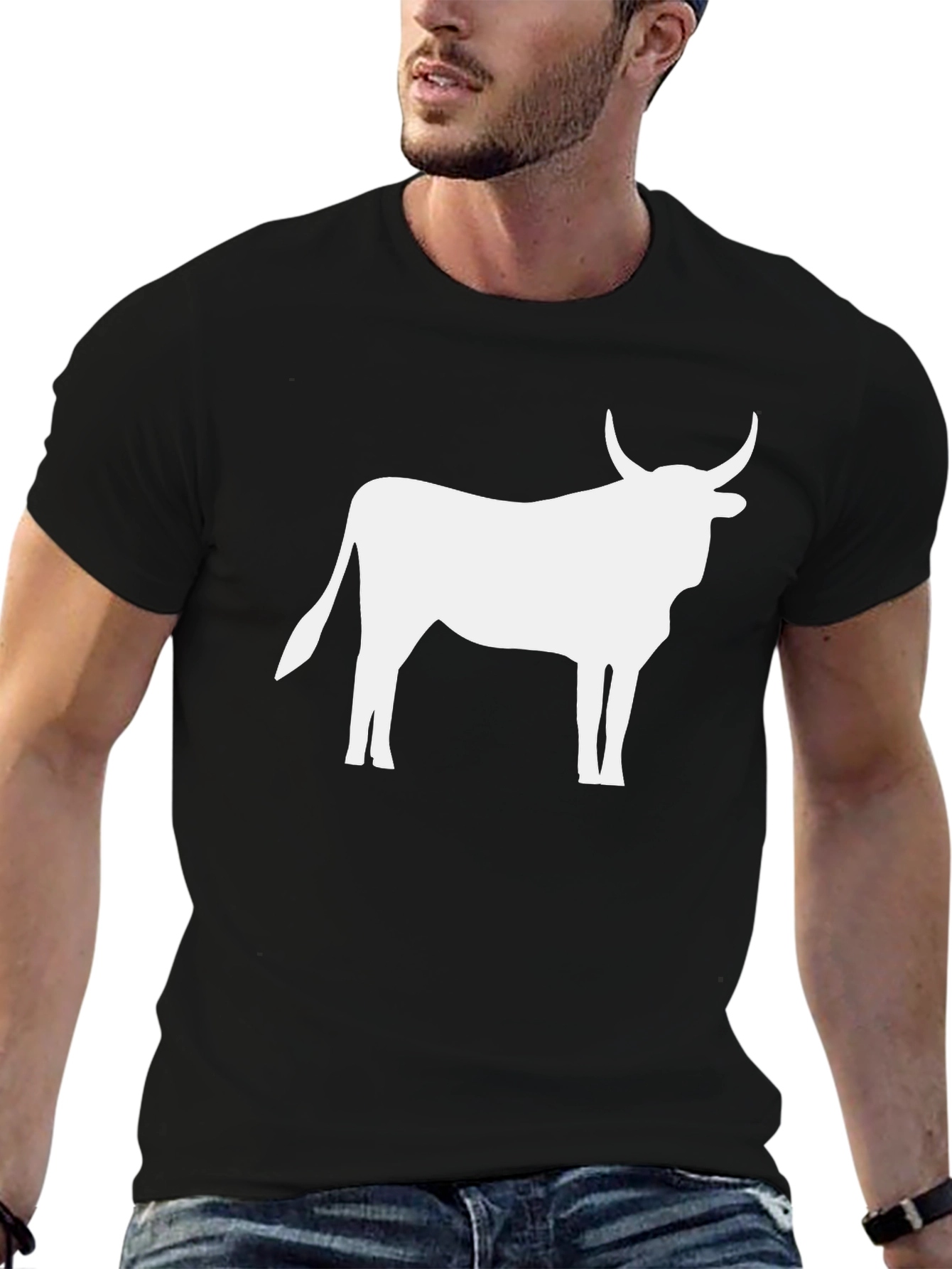 Bull Silhouette Black T-Shirt