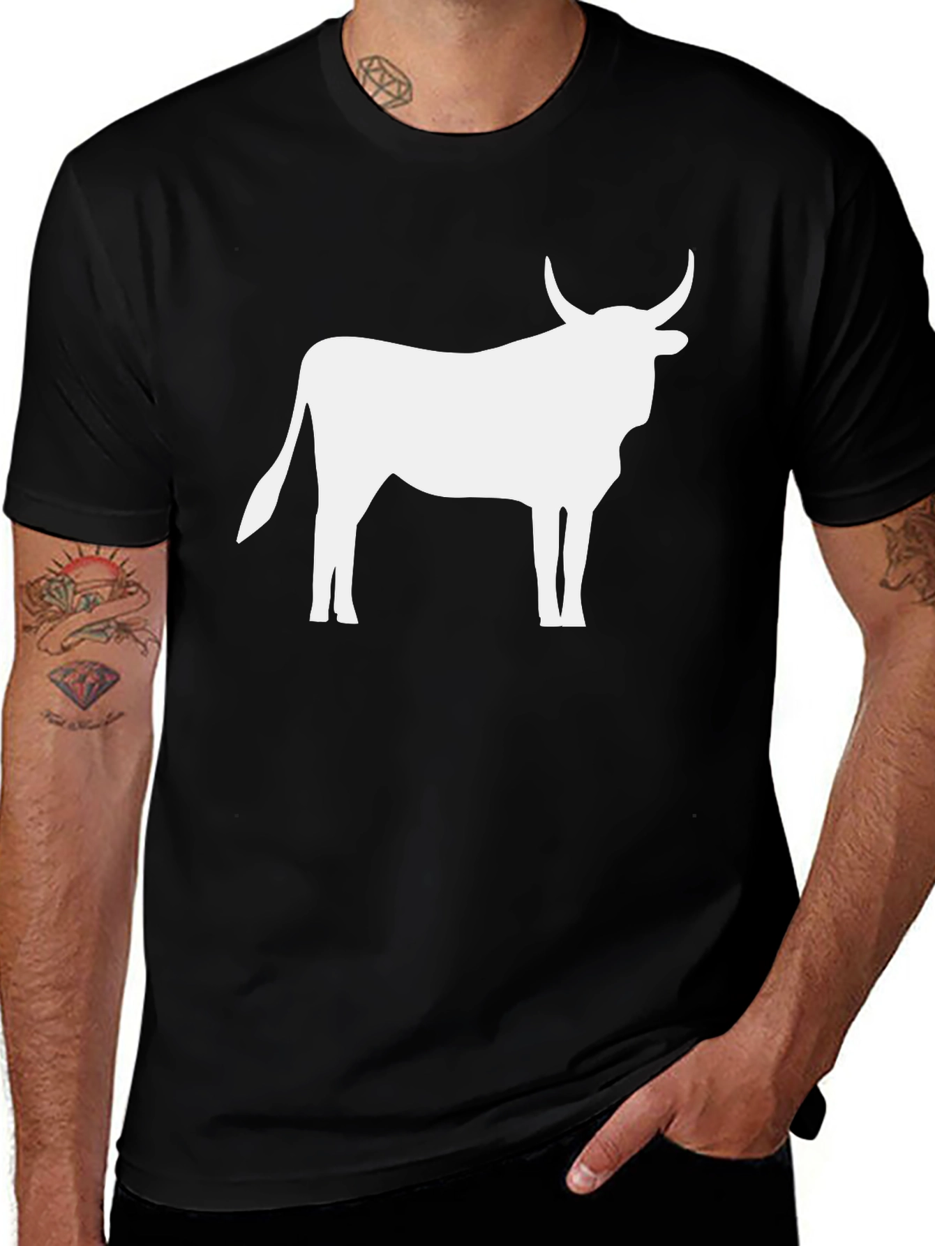 Bull Silhouette Black T-Shirt