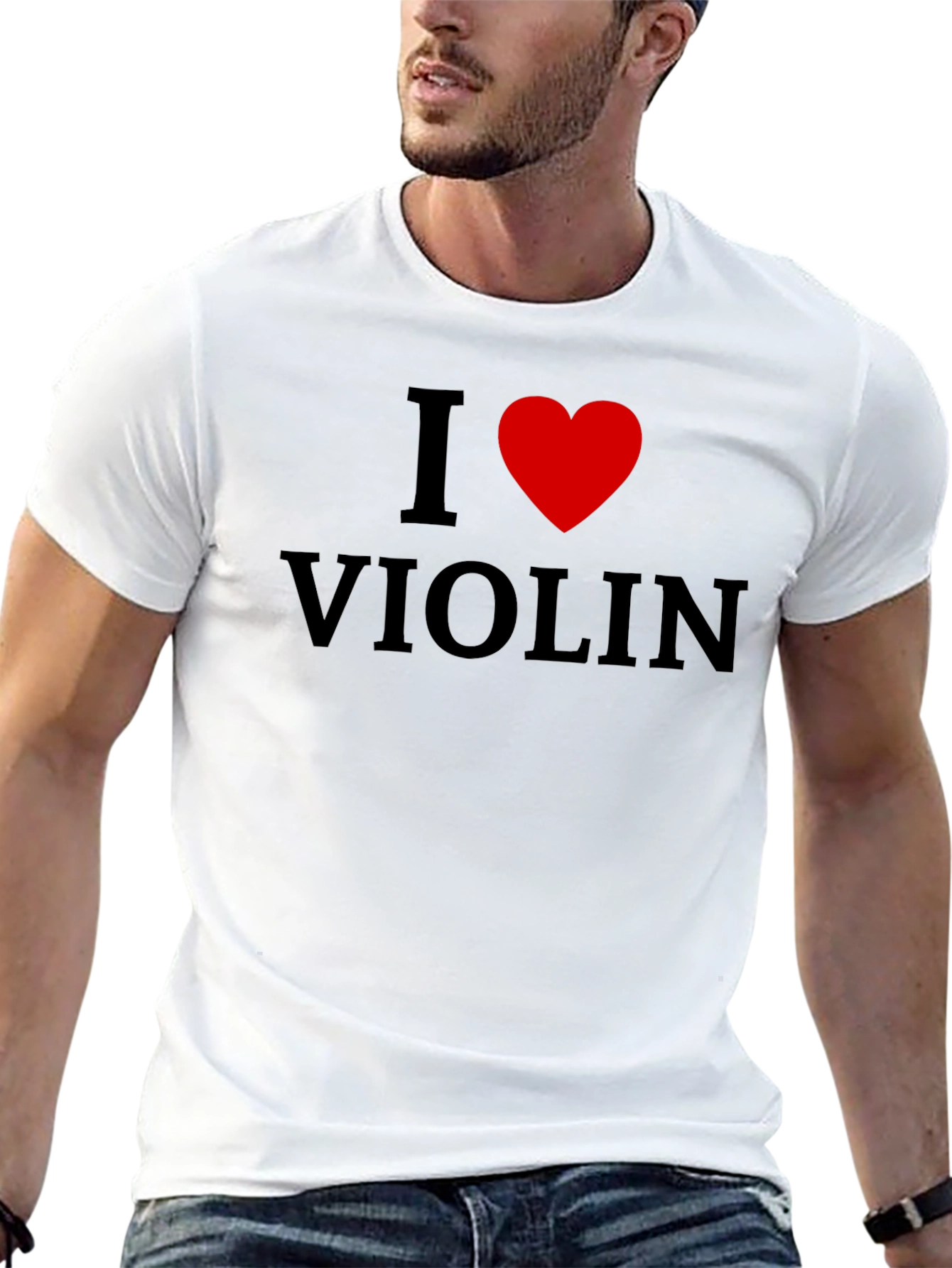 I Heart Violin Black T-Shirt Music Lover Tee