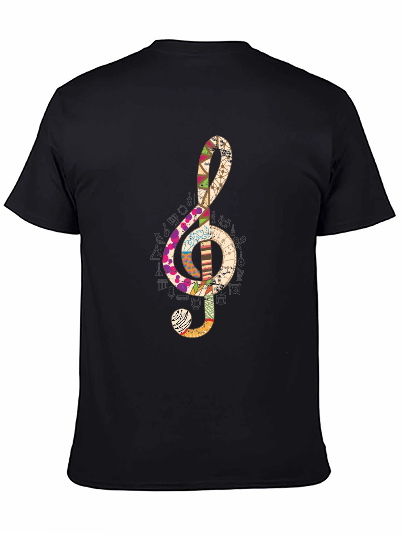 Treble Clef Graphic T-Shirt - Black