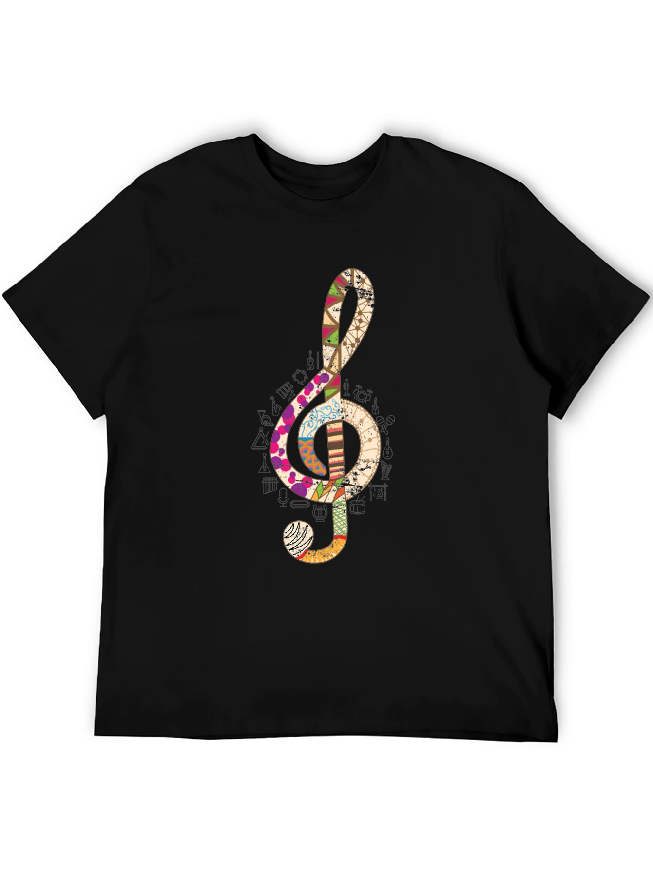 Treble Clef Graphic T-Shirt - Black