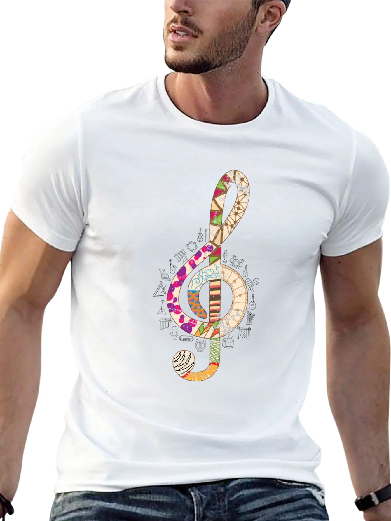 Treble Clef Graphic T-Shirt - Black