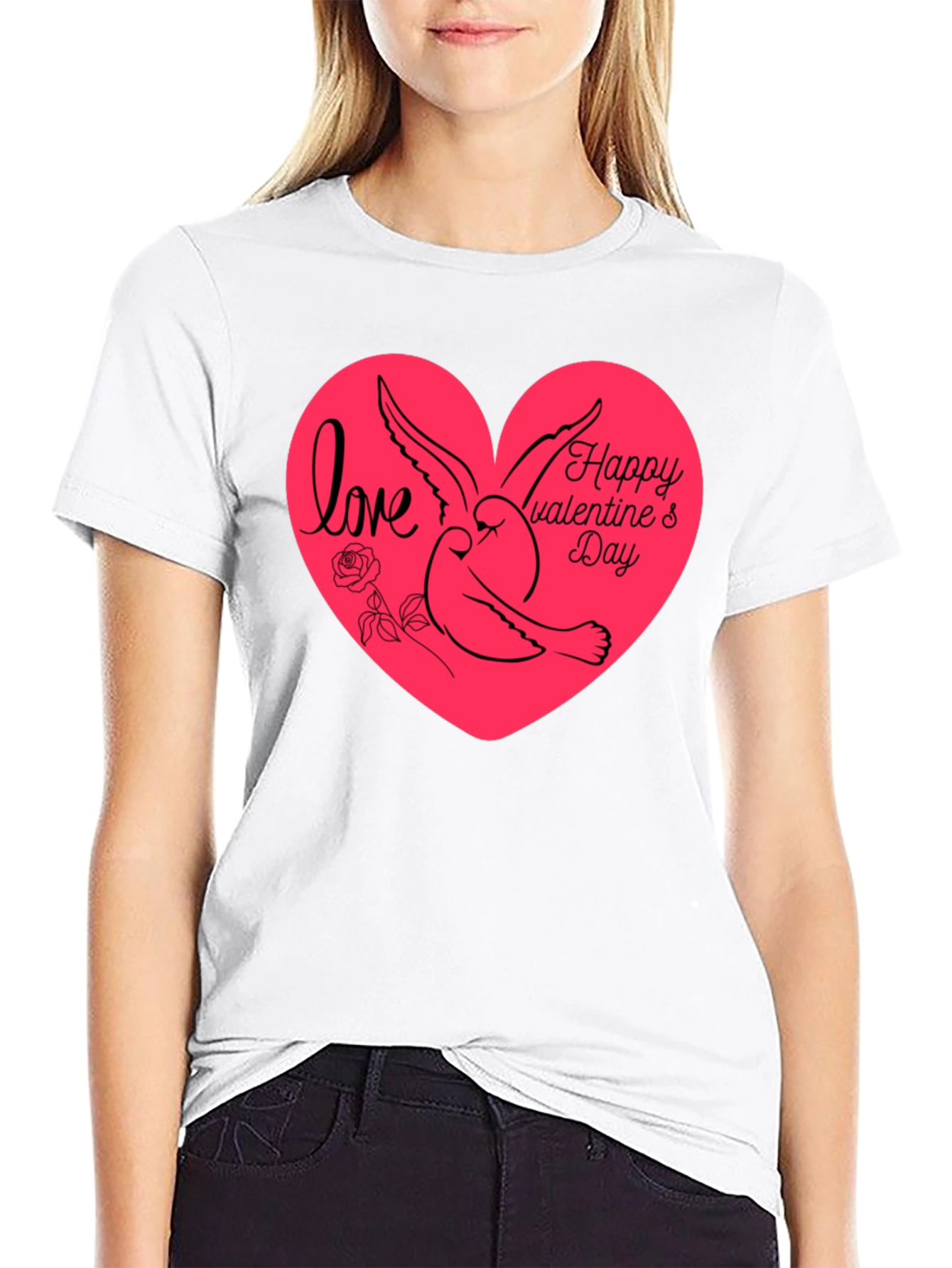 Love & Dove Valentines Day Graphic Tee