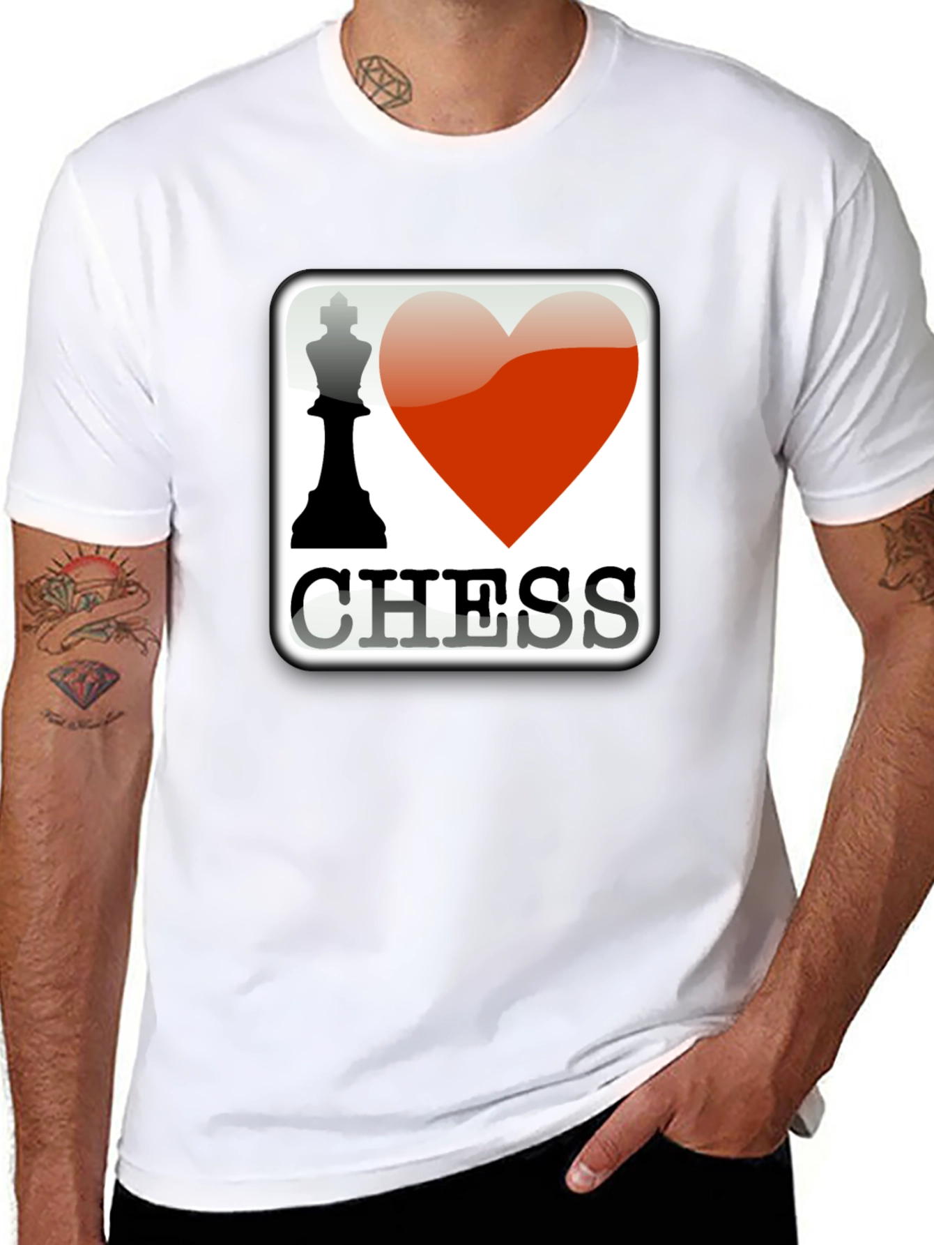 I Heart Chess Graphic T-Shirt - Black Cotton Tee