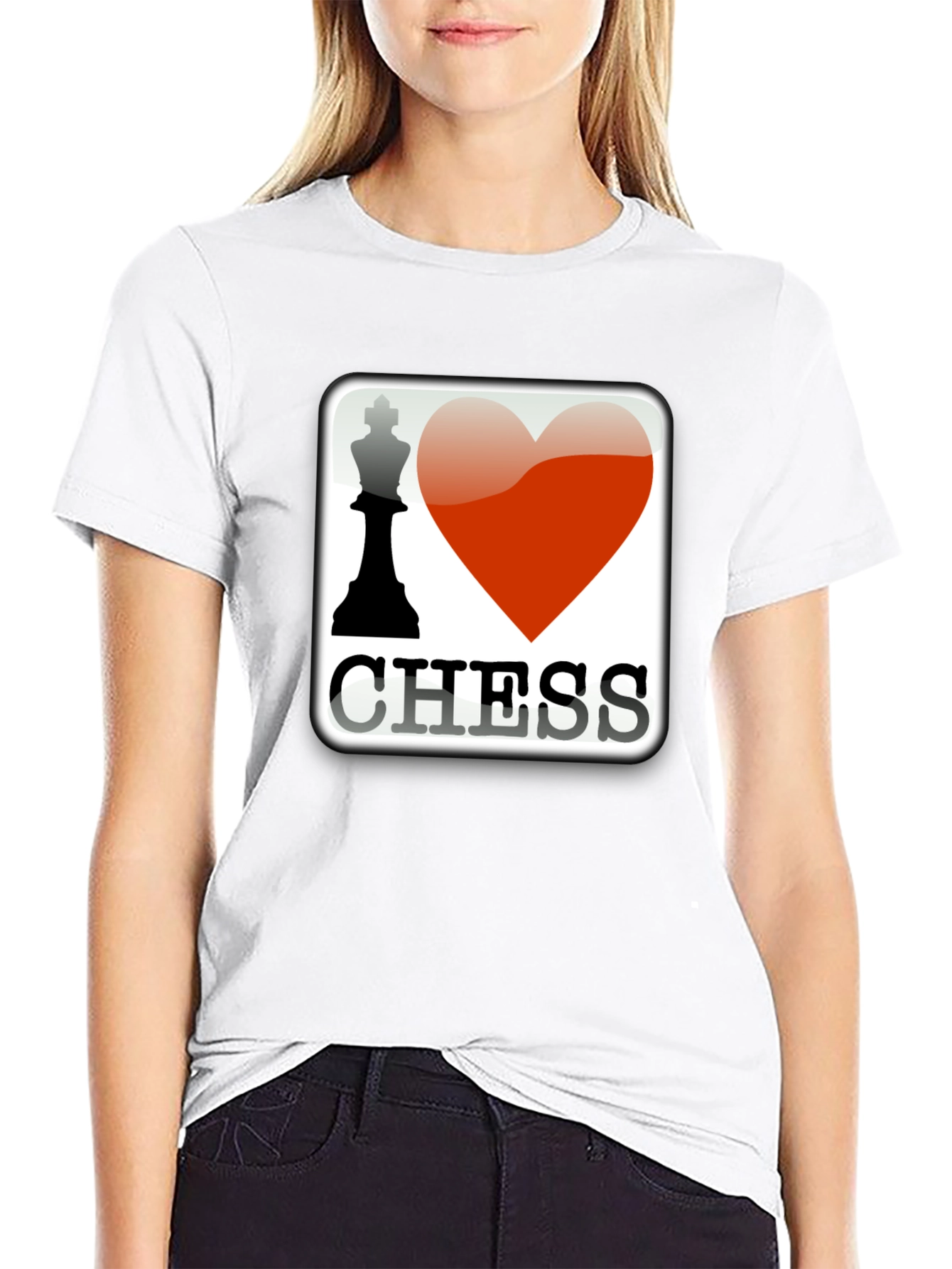I Heart Chess Graphic T-Shirt - Black Cotton Tee