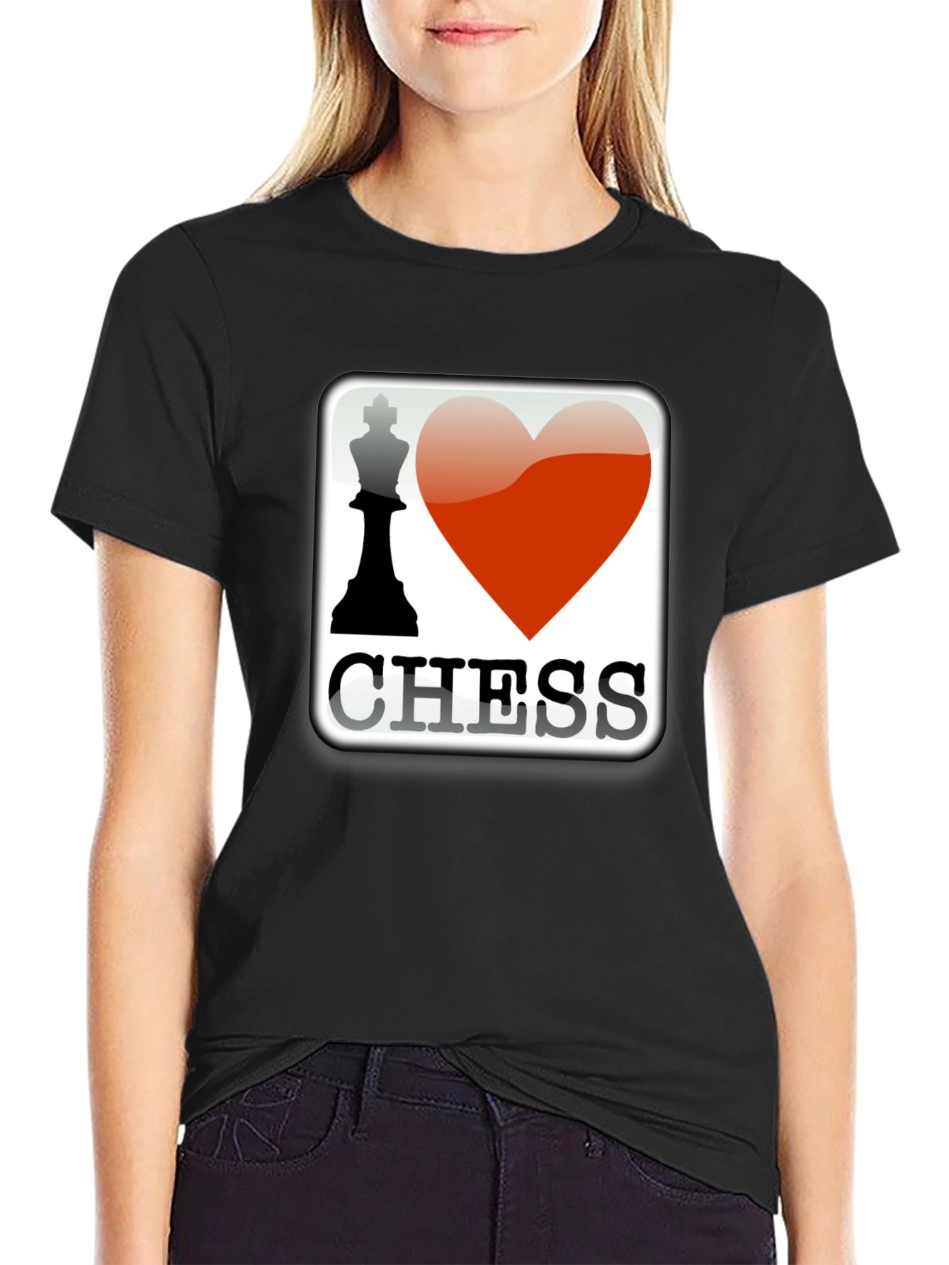 I Heart Chess Graphic T-Shirt - Black Cotton Tee