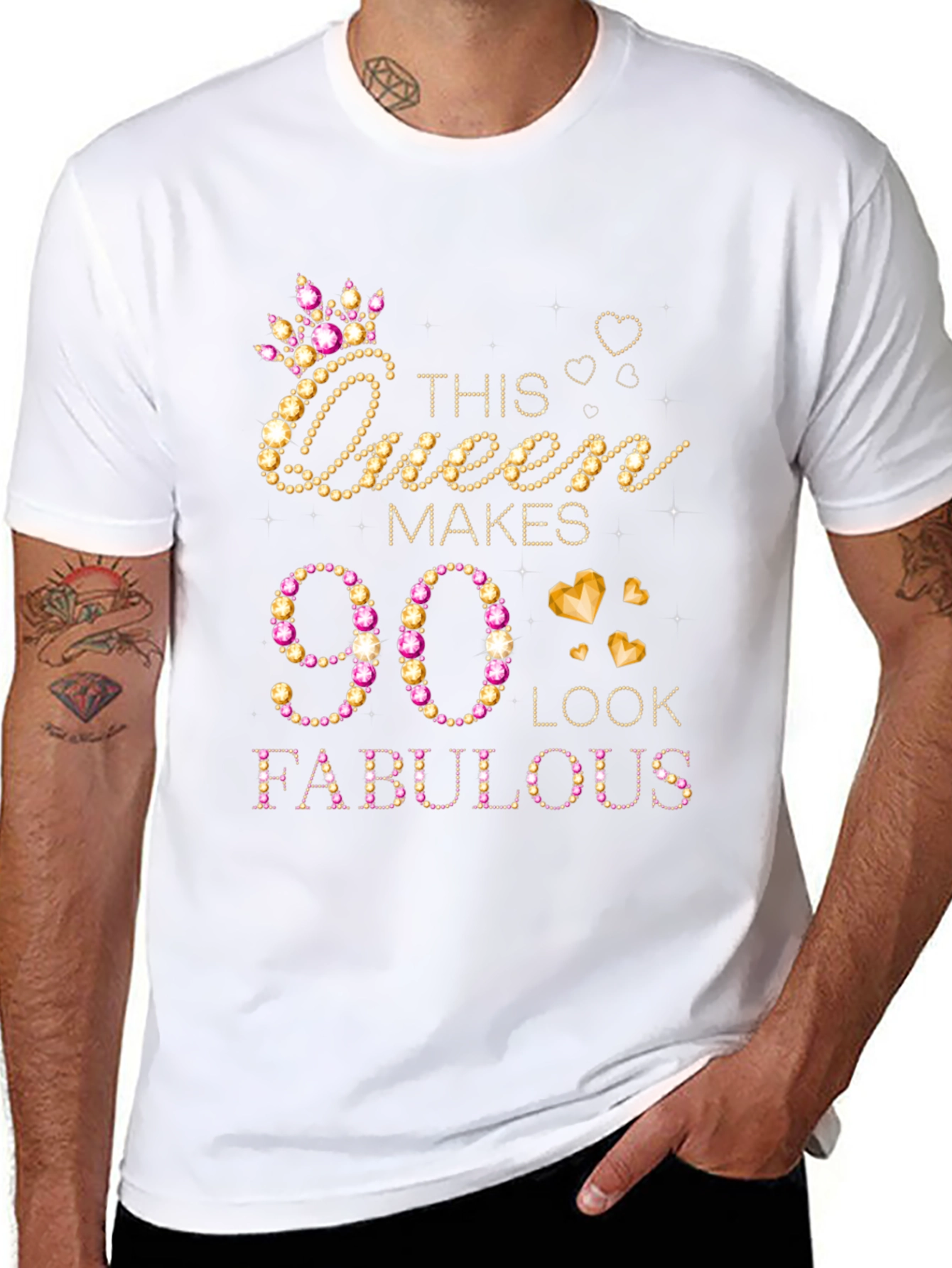 90th Birthday Queen T-Shirt - Fabulous at Ninety