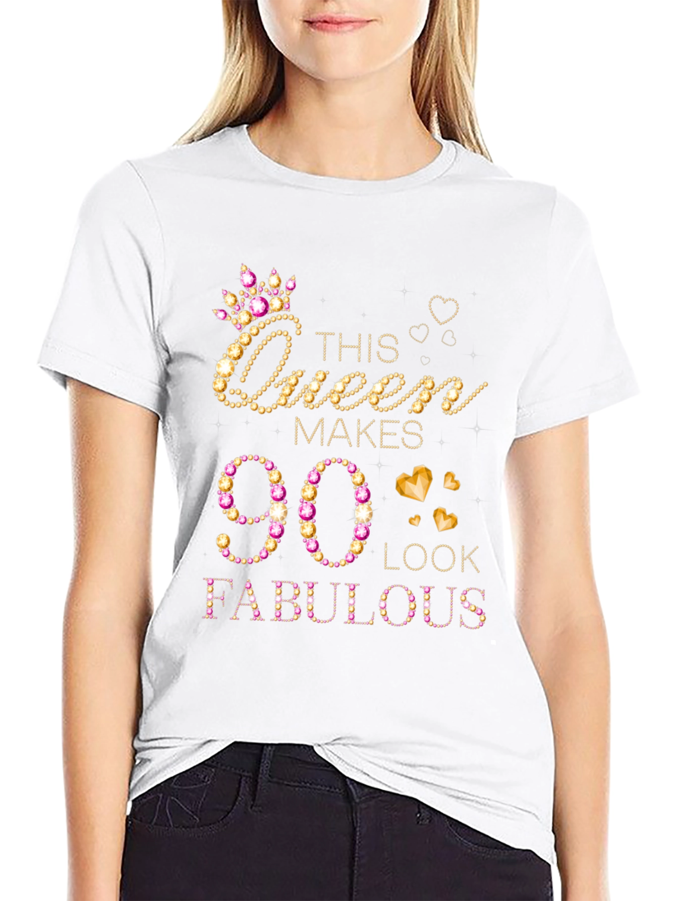90th Birthday Queen T-Shirt - Fabulous at Ninety