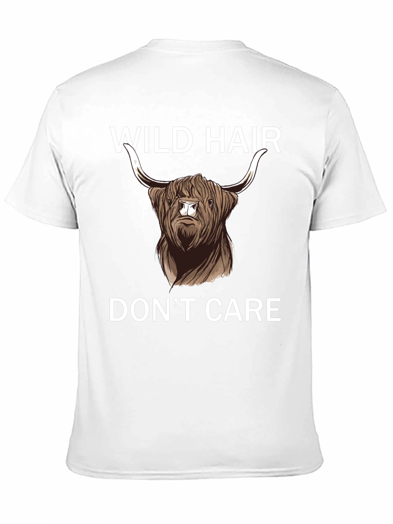 Wild Hair Dont Care Highland Cow T-Shirt