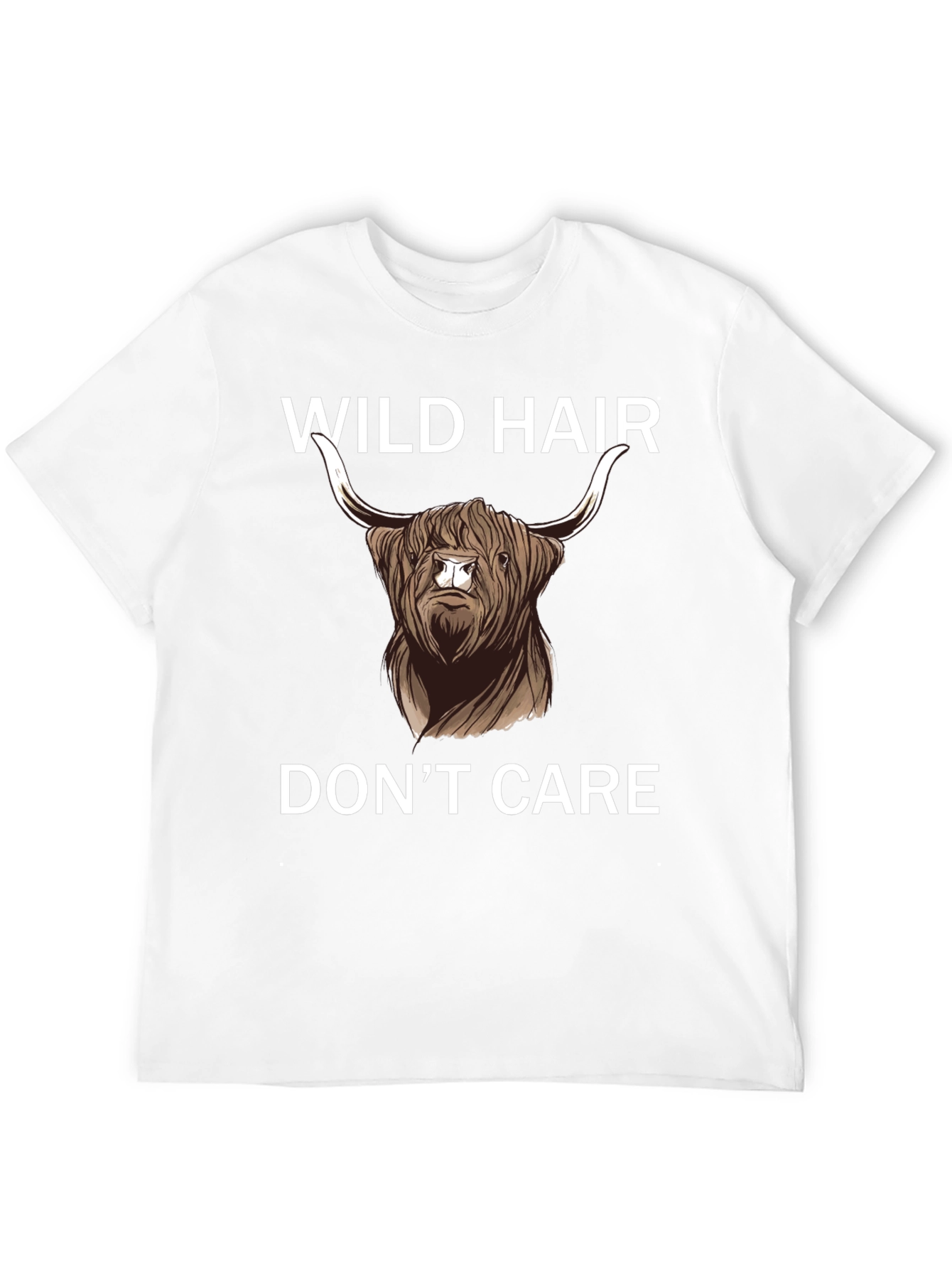 Wild Hair Dont Care Highland Cow T-Shirt