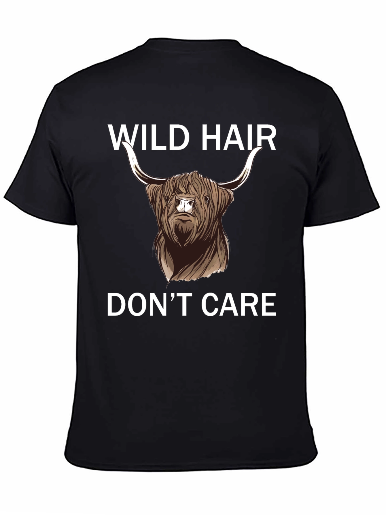 Wild Hair Dont Care Highland Cow T-Shirt