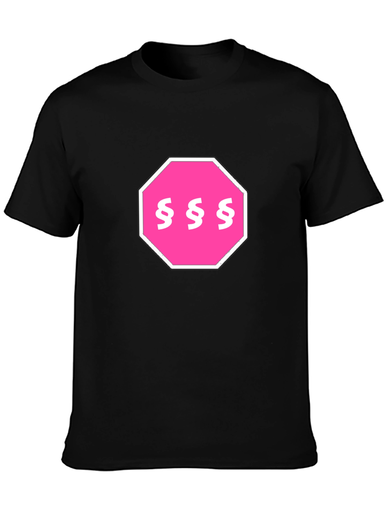 Pink Section Symbol Stop Sign T-Shirt
