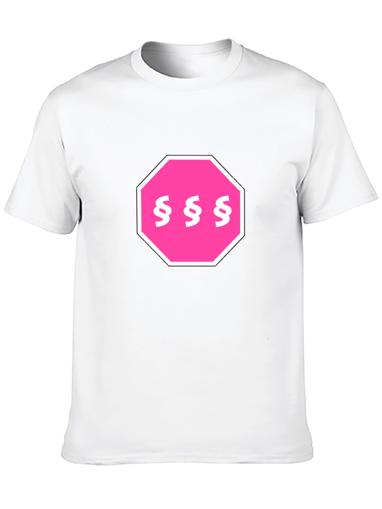 Pink Section Symbol Stop Sign T-Shirt