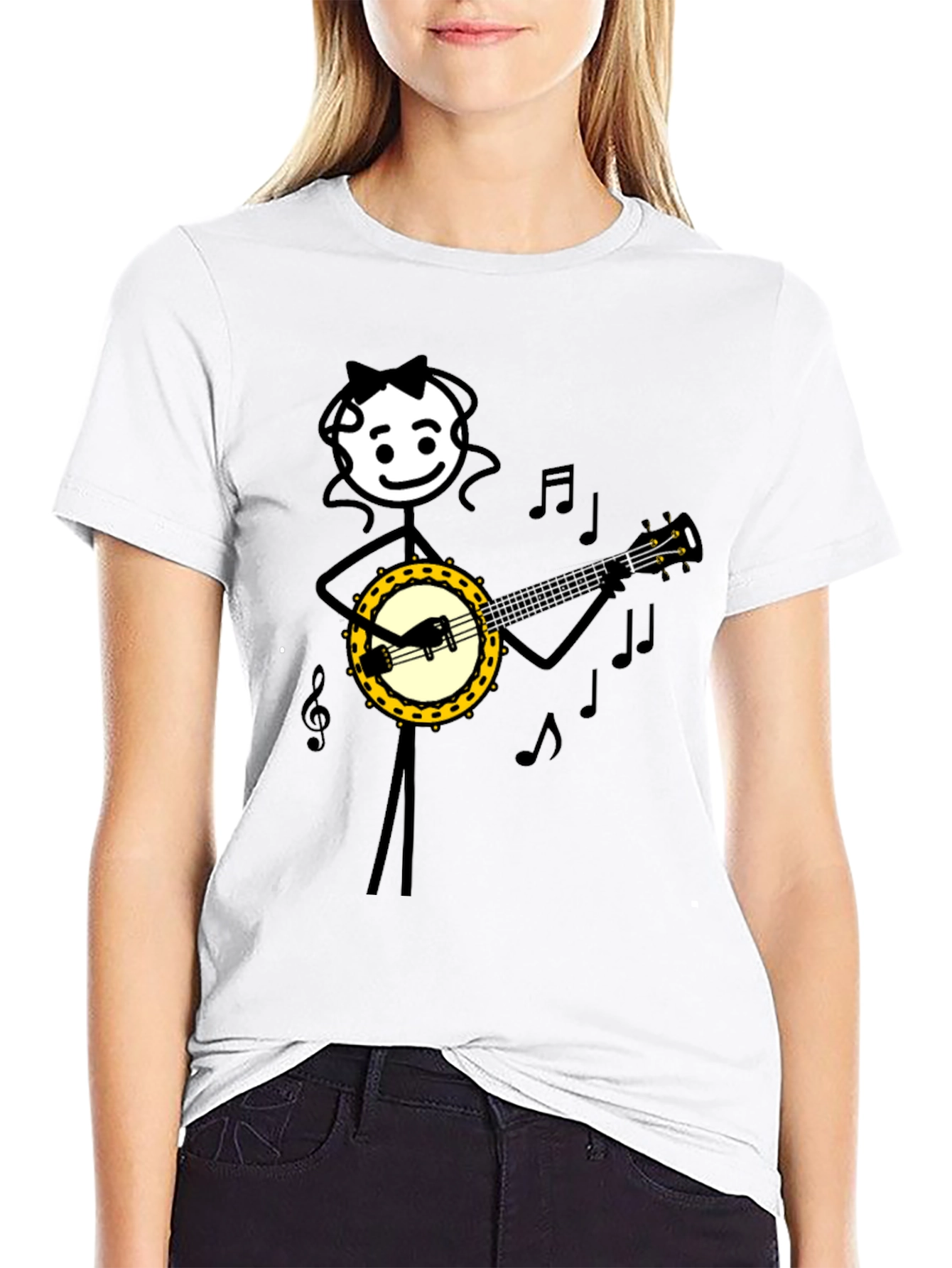 Banjo Playing Stick Figure T-Shirt
