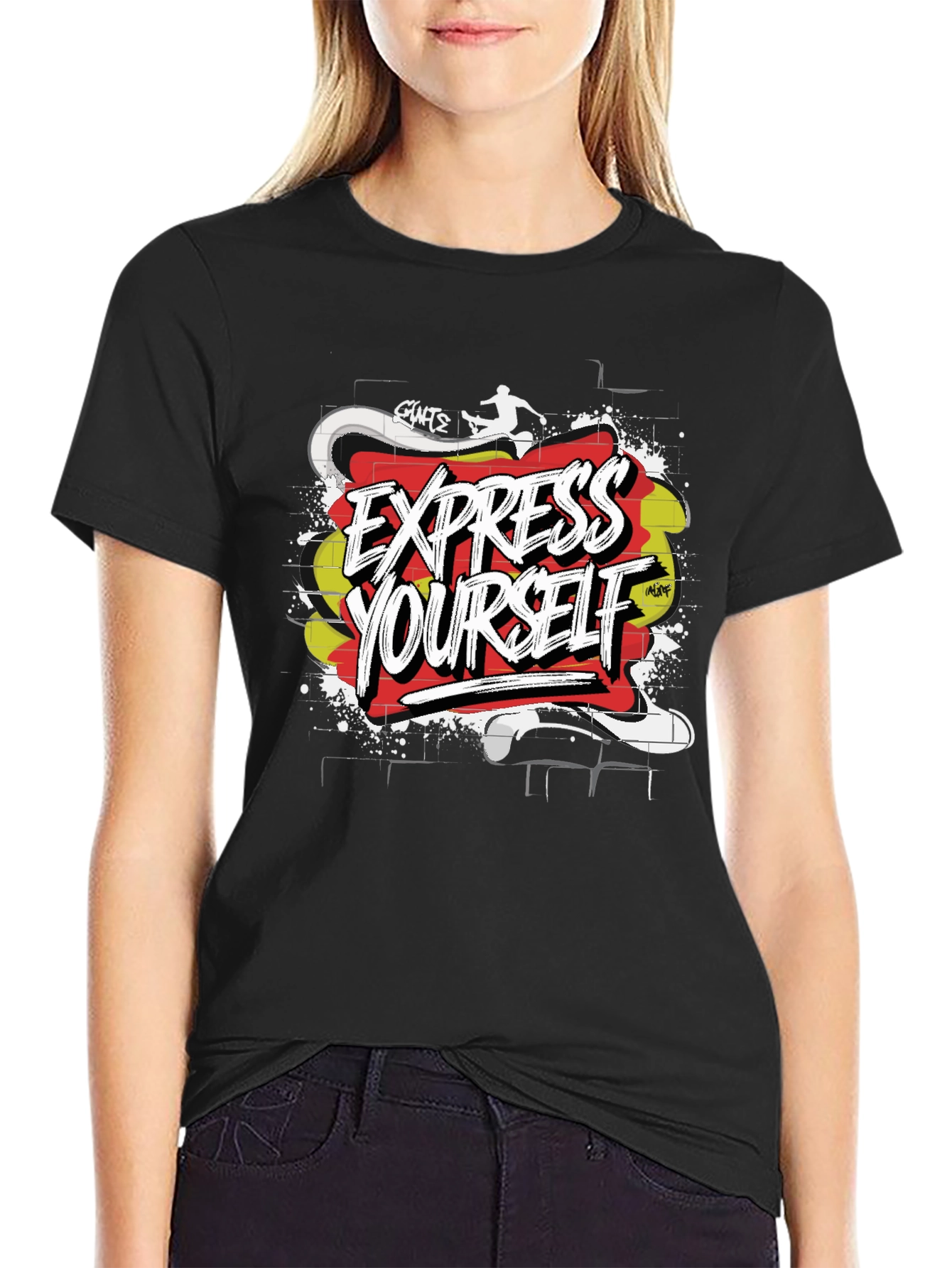 Express Yourself Graphic T-Shirt - Black