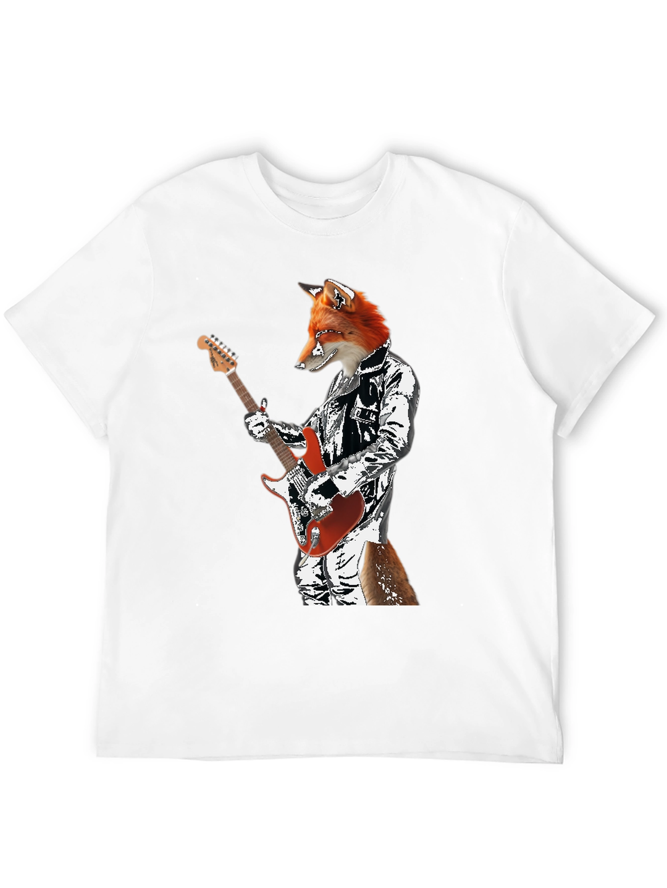 Fox Guitarist Graphic T-Shirt - Rocker Style