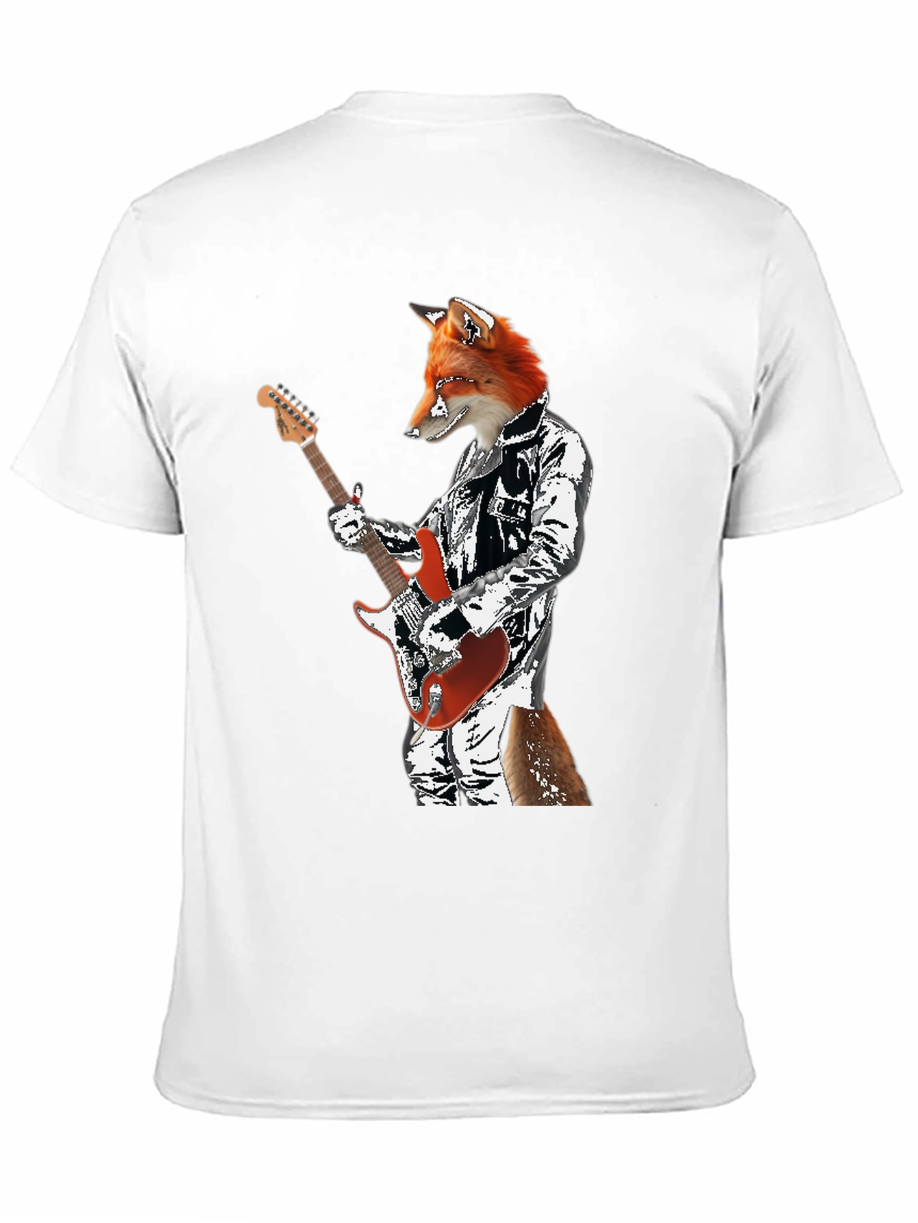 Fox Guitarist Graphic T-Shirt - Rocker Style