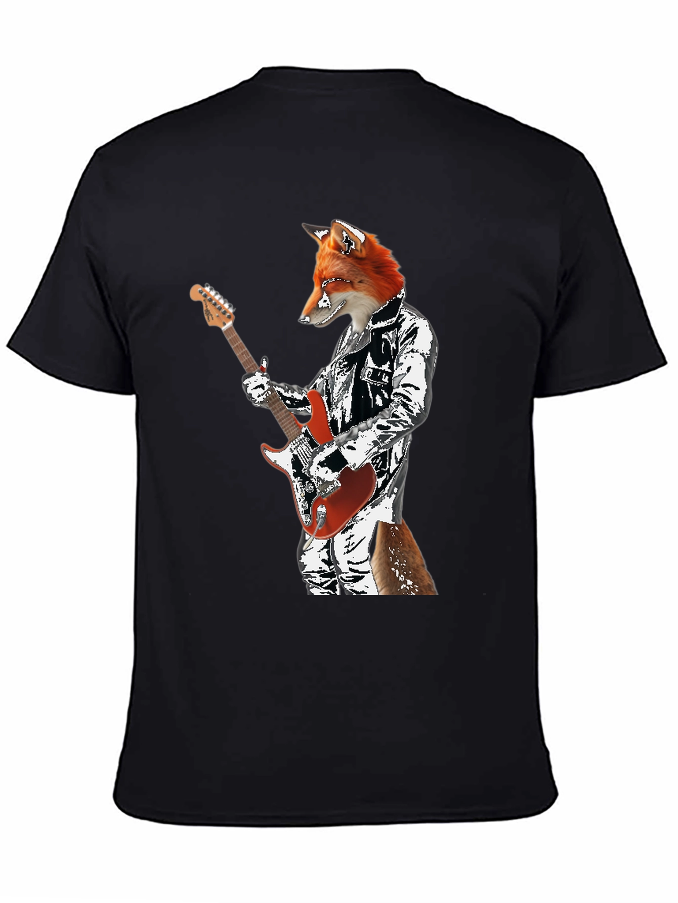 Fox Guitarist Graphic T-Shirt - Rocker Style