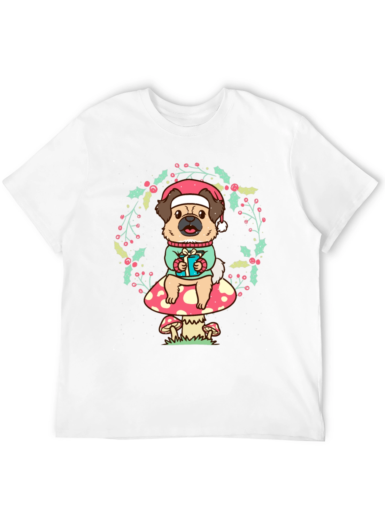 Christmas Dog Mushroom T-Shirt