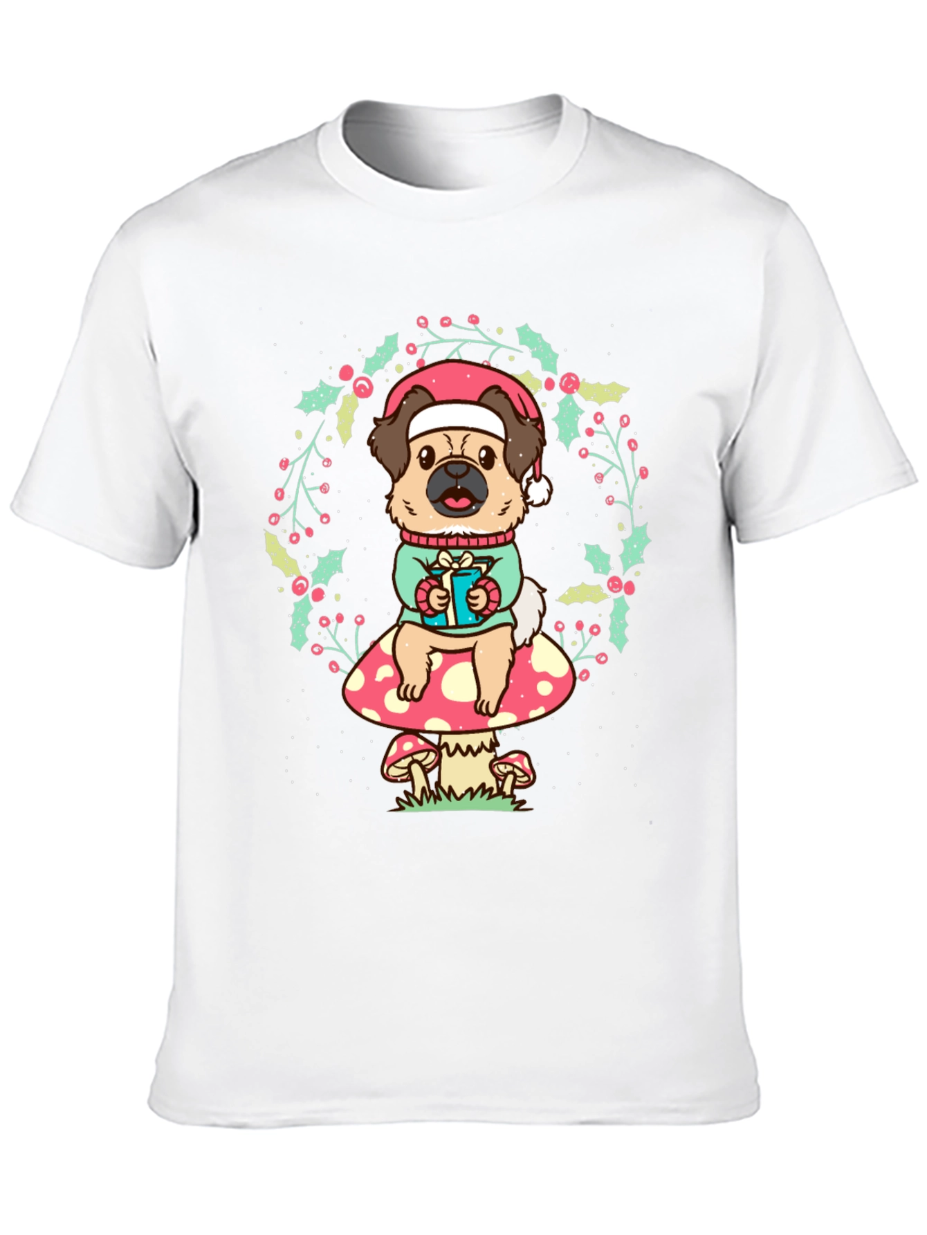 Christmas Dog Mushroom T-Shirt