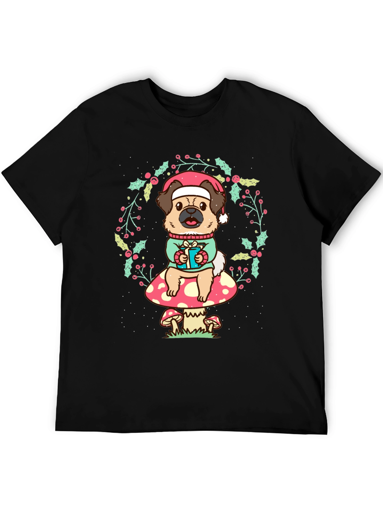 Christmas Dog Mushroom T-Shirt