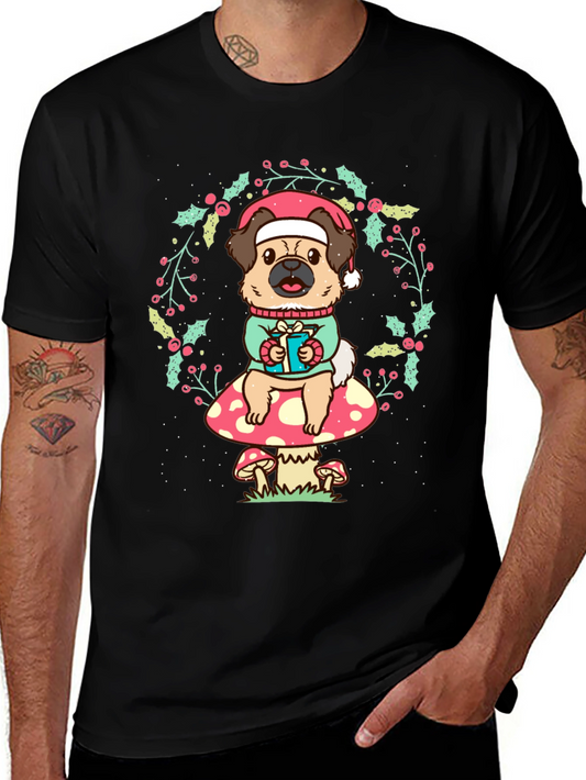 Christmas Dog Mushroom T-Shirt