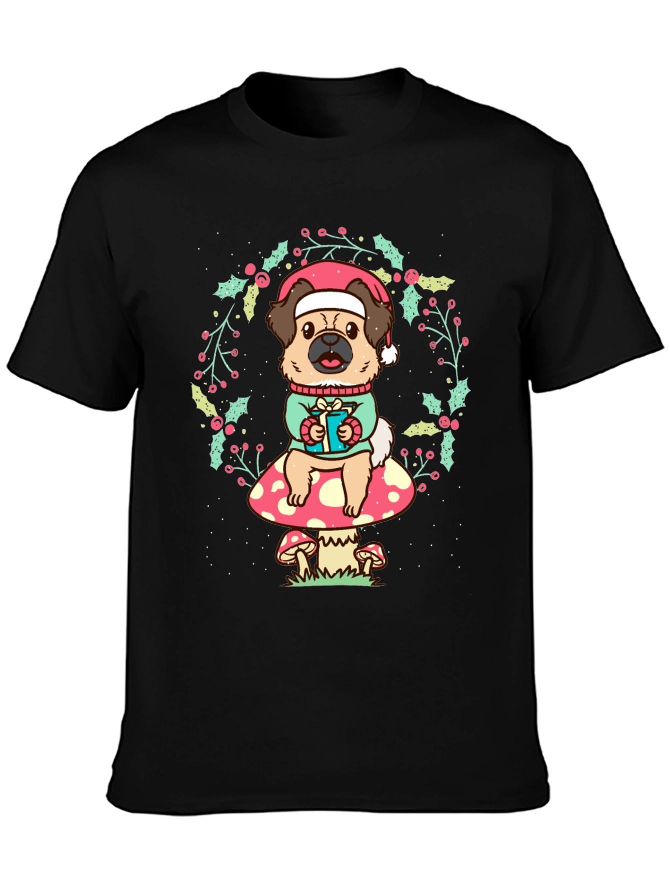 Christmas Dog Mushroom T-Shirt