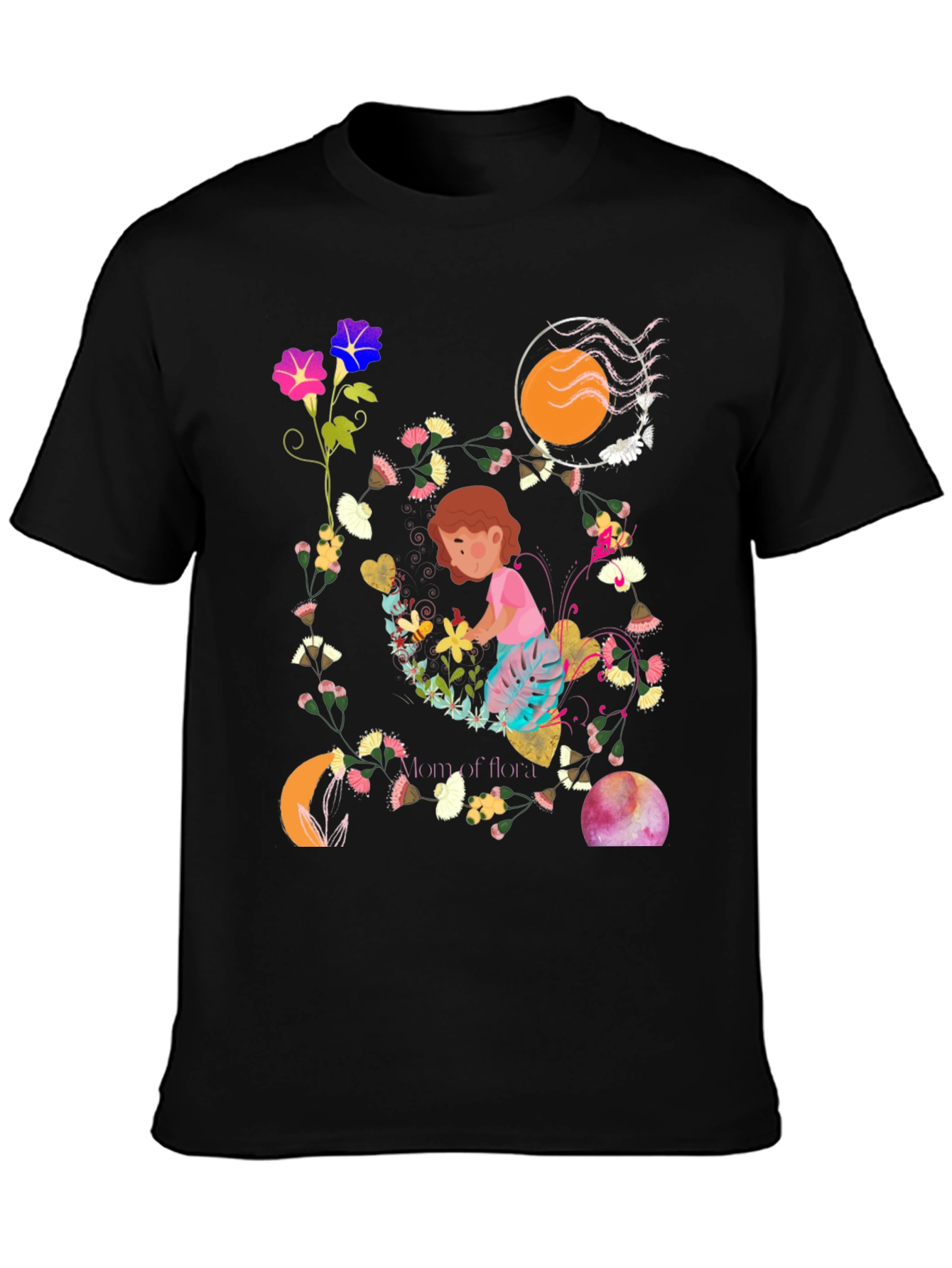 Floral T-Shirt: Mom of Flora Graphic Print