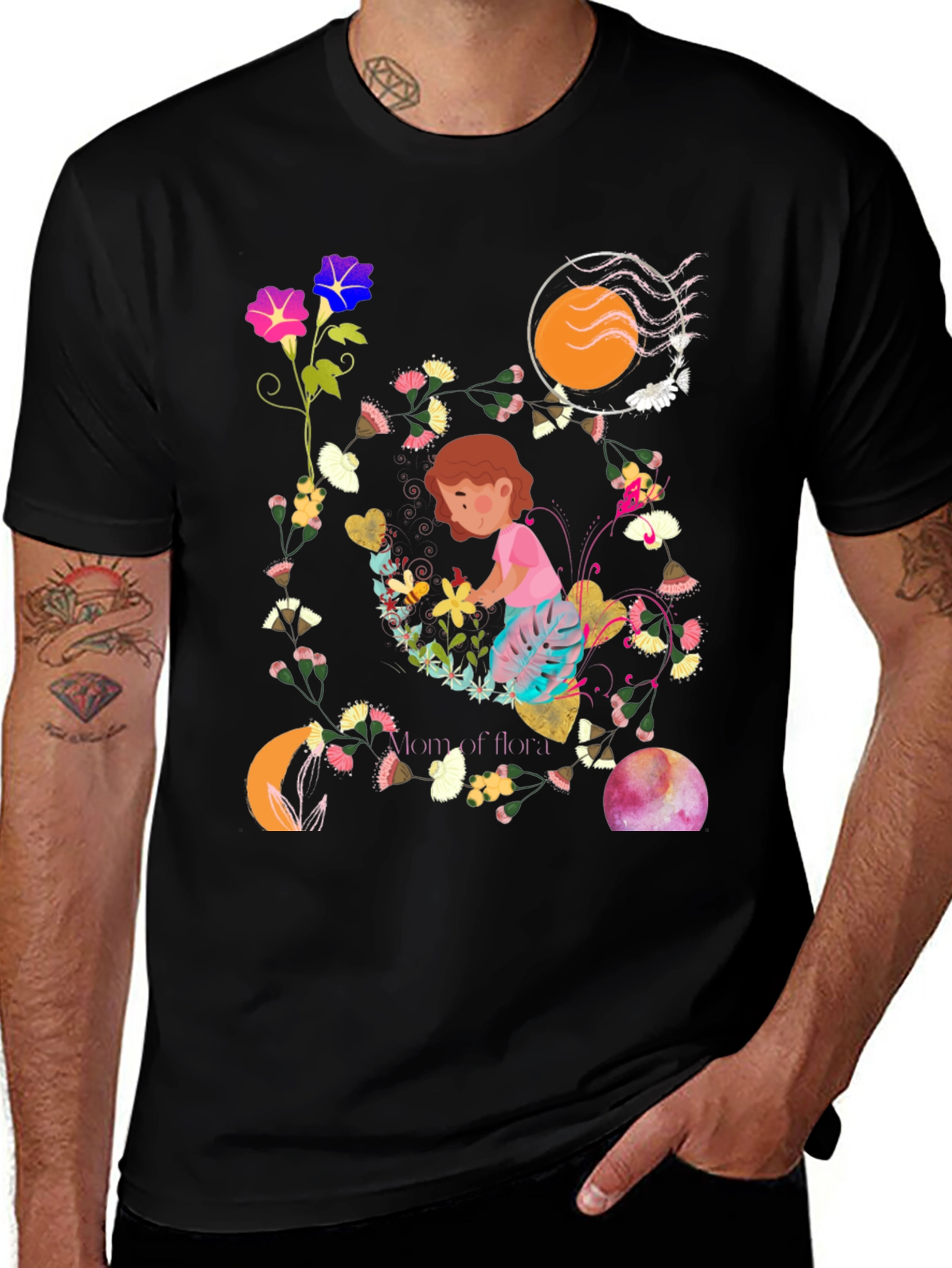 Floral T-Shirt: Mom of Flora Graphic Print