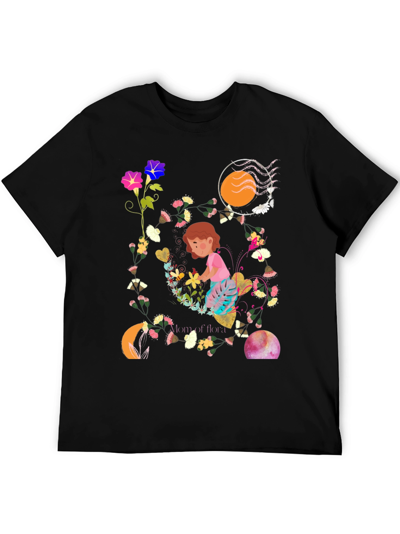 Floral T-Shirt: Mom of Flora Graphic Print