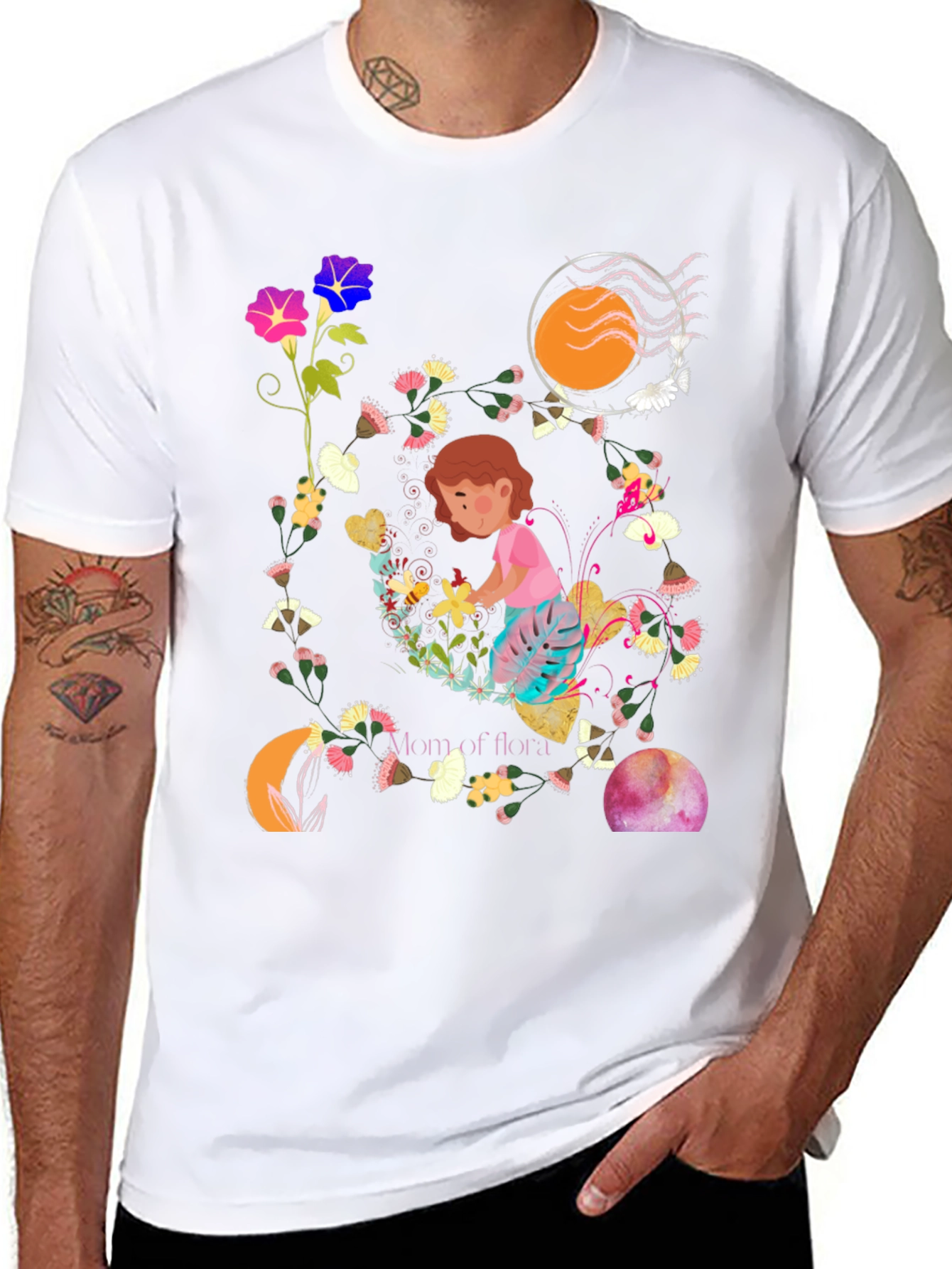 Floral T-Shirt: Mom of Flora Graphic Print