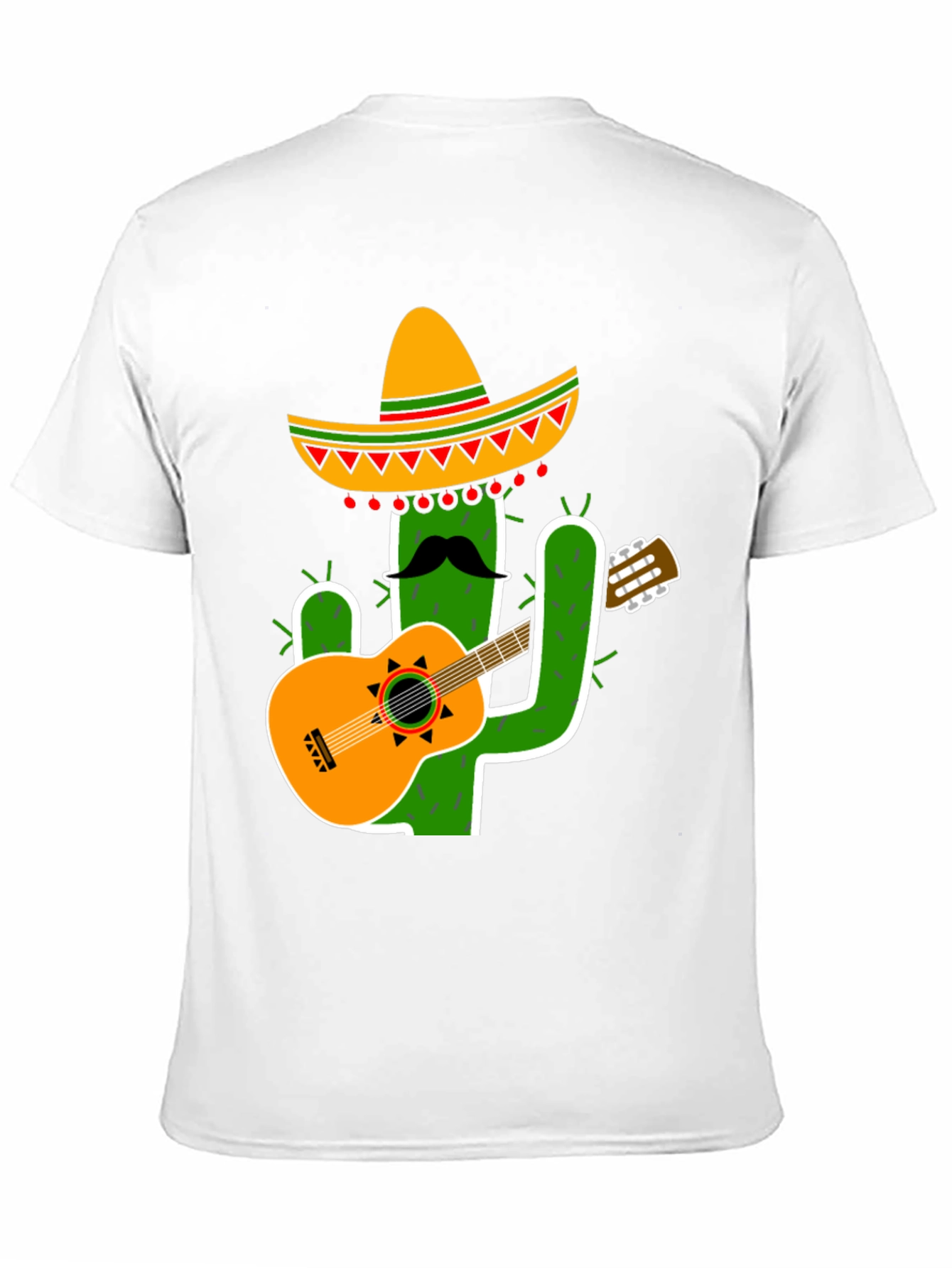 Cactus Sombrero Guitar Black T-Shirt