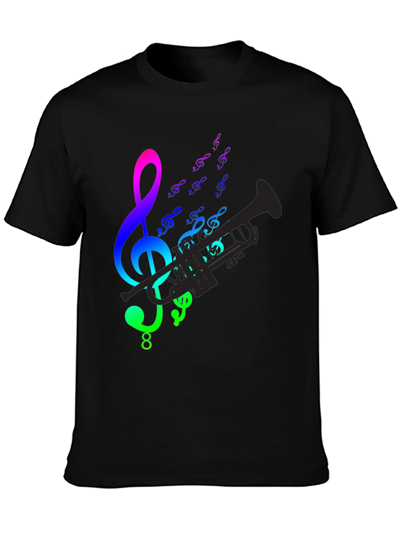 Music Notes & Trumpet Graphic Tee