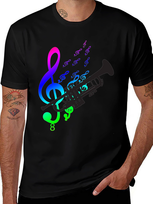 Music Notes & Trumpet Graphic Tee