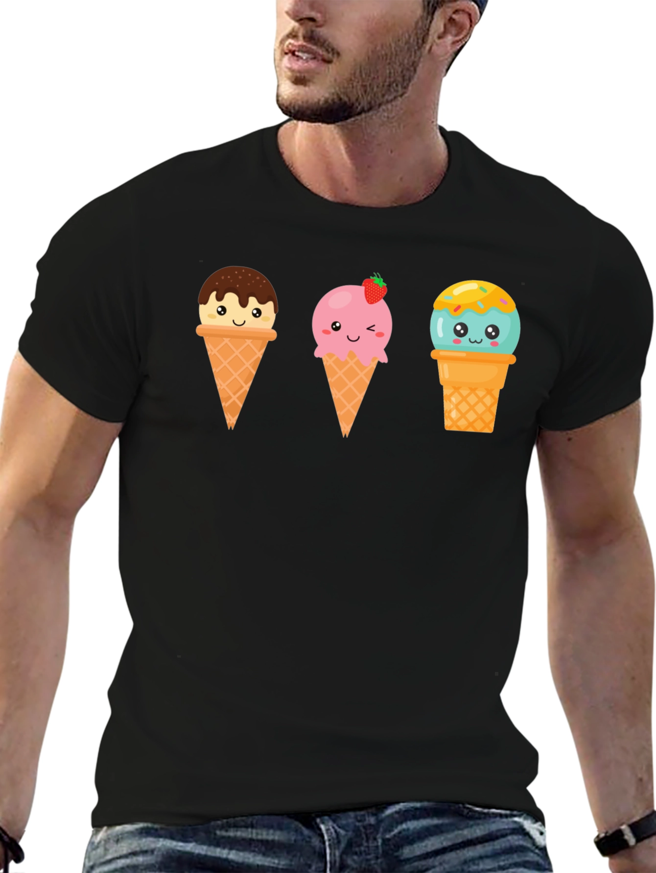 Kawaii Ice Cream Graphic Tee - Cute Summer Shirt