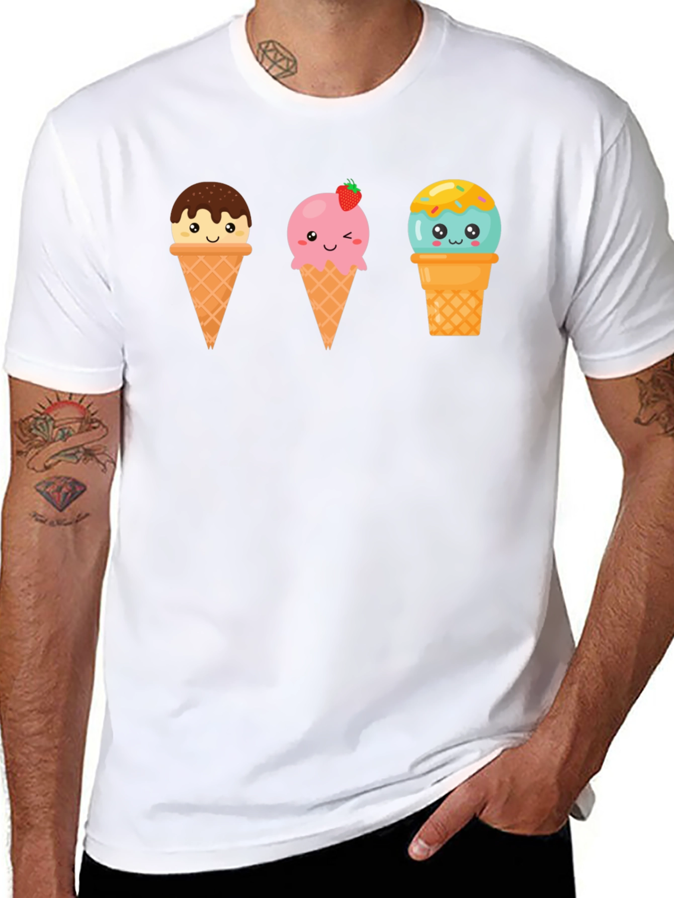 Kawaii Ice Cream Graphic Tee - Cute Summer Shirt