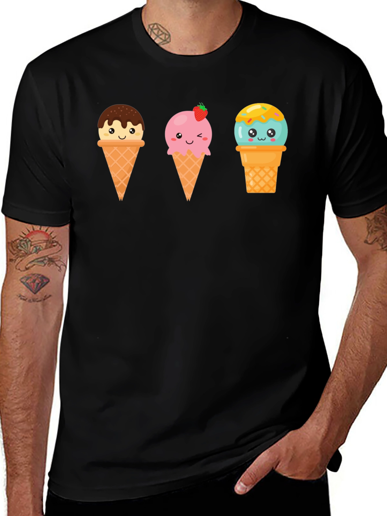 Kawaii Ice Cream Graphic Tee - Cute Summer Shirt